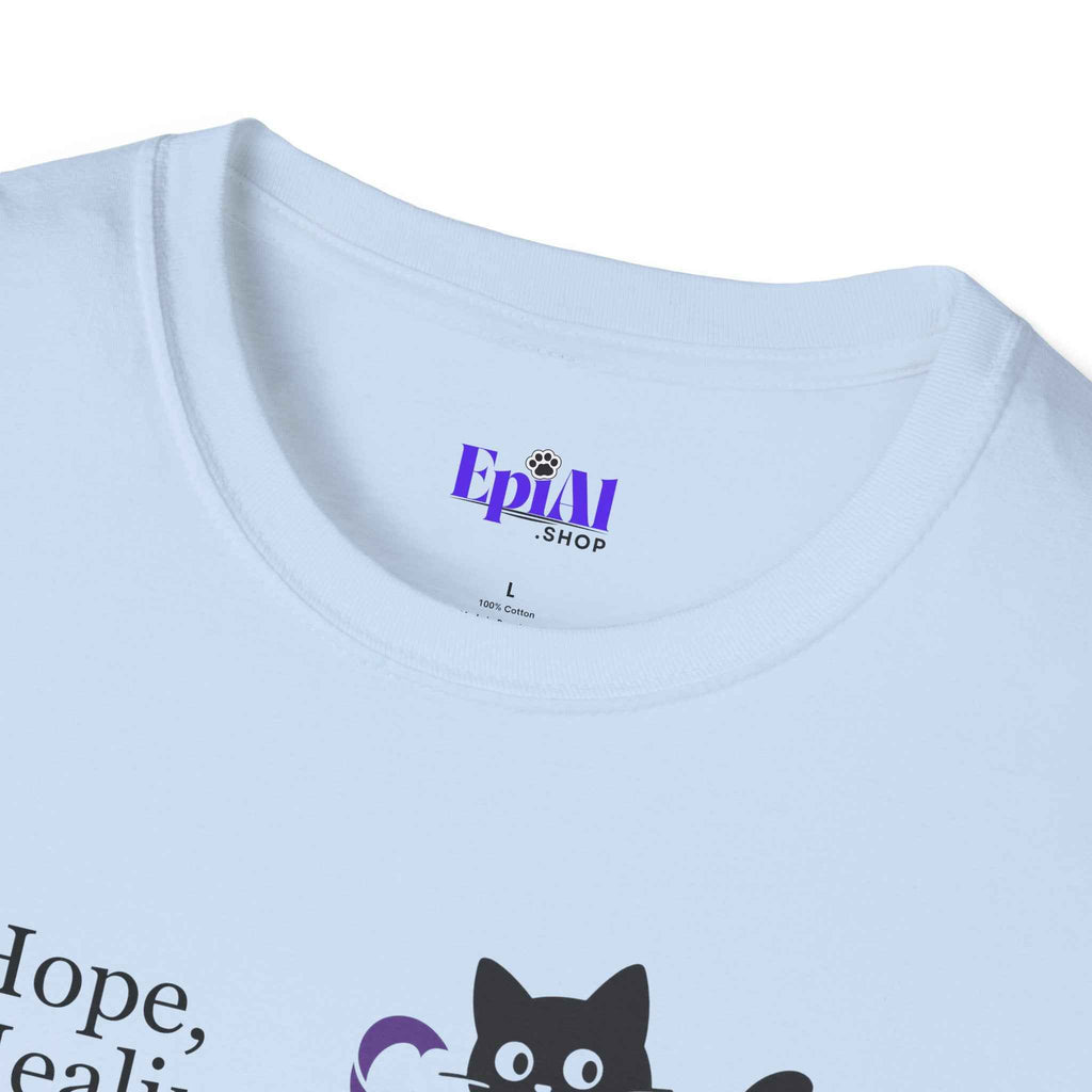 Hope, Healing & Hairballs Cat T-Shirt – Epikitty Parent Awareness Tee