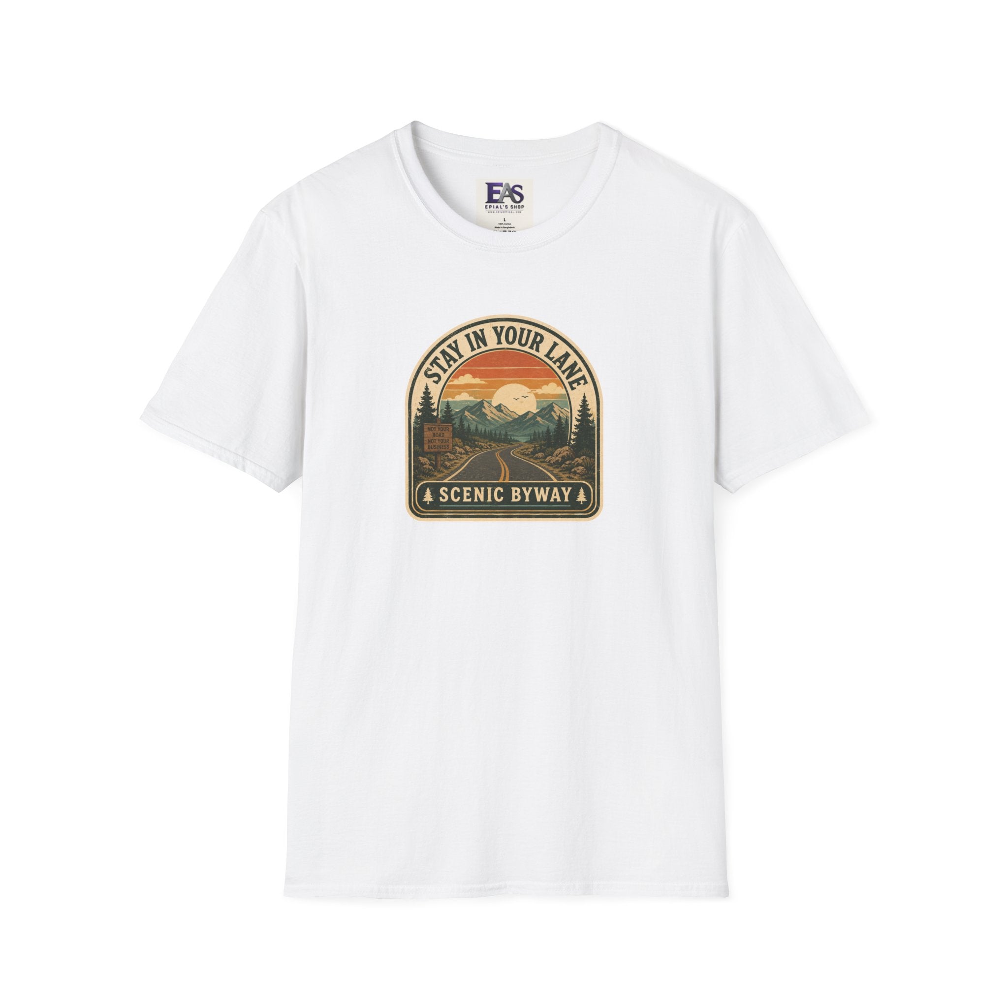 Stay in Your Lane Scenic Byway Unisex T-Shirt | Retro Road Trip Graphic Tee