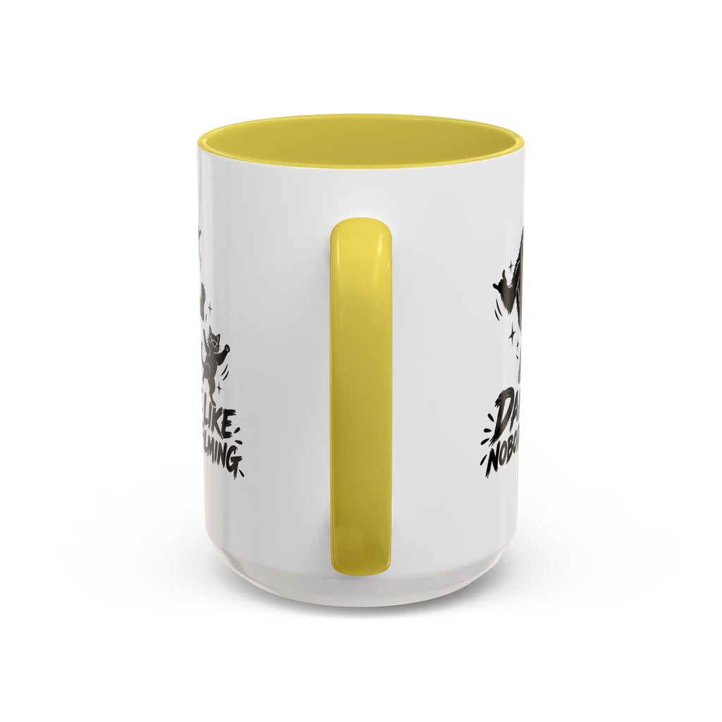 Dance Like Nobody's Filming | Funny Bigfoot & Cat Coffee Mug (11oz/15oz)
