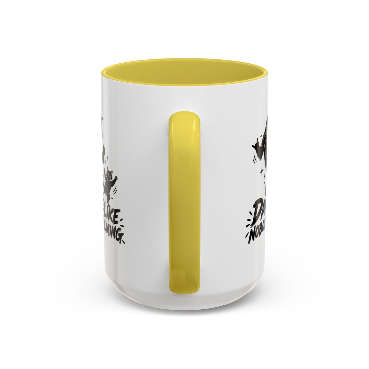 Dance Like Nobody's Filming | Funny Bigfoot & Cat Coffee Mug (11oz/15oz)