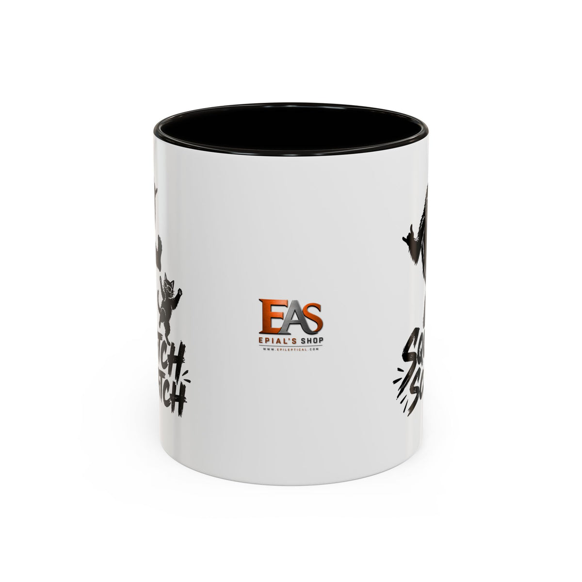 Squatch & Scratch Bigfoot and Cat Coffee Mug | Funny Sasquatch Ceramic Mug | 11oz & 15oz