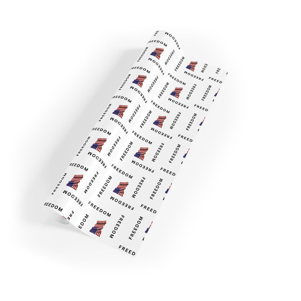 Black & White Freedom Gift Wrap – Patriotic Black Lettering
