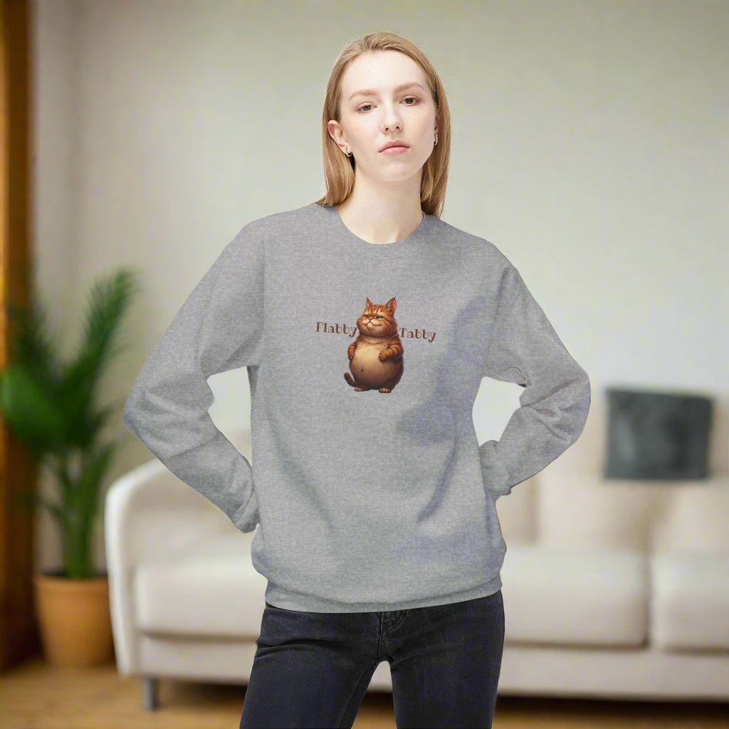 Flabby Tabby Fleece Sweatshirt | Cozy Casual Wear