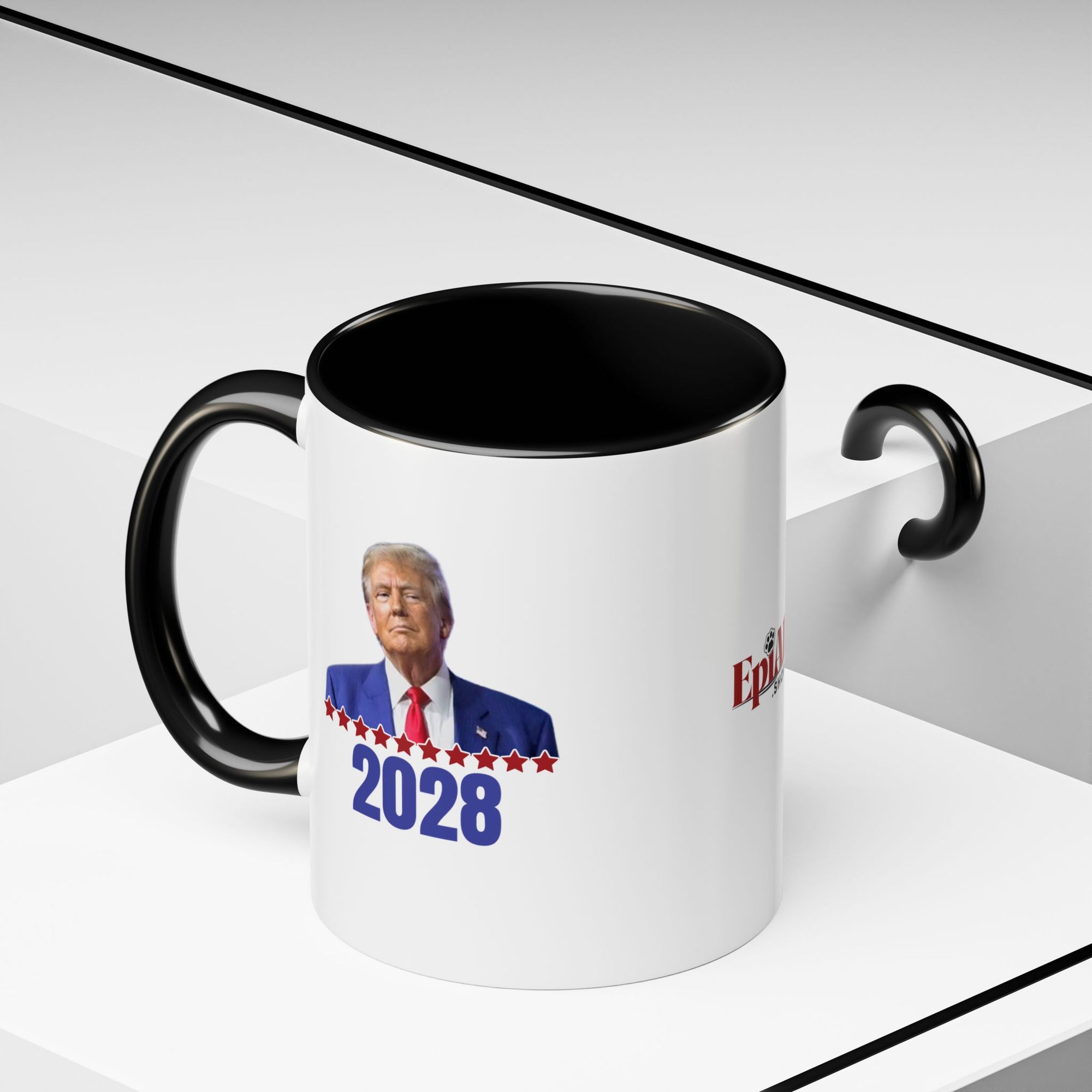 Trump 2028 Accent Coffee Mug - Ceramic Mug for Political Enthusiasts