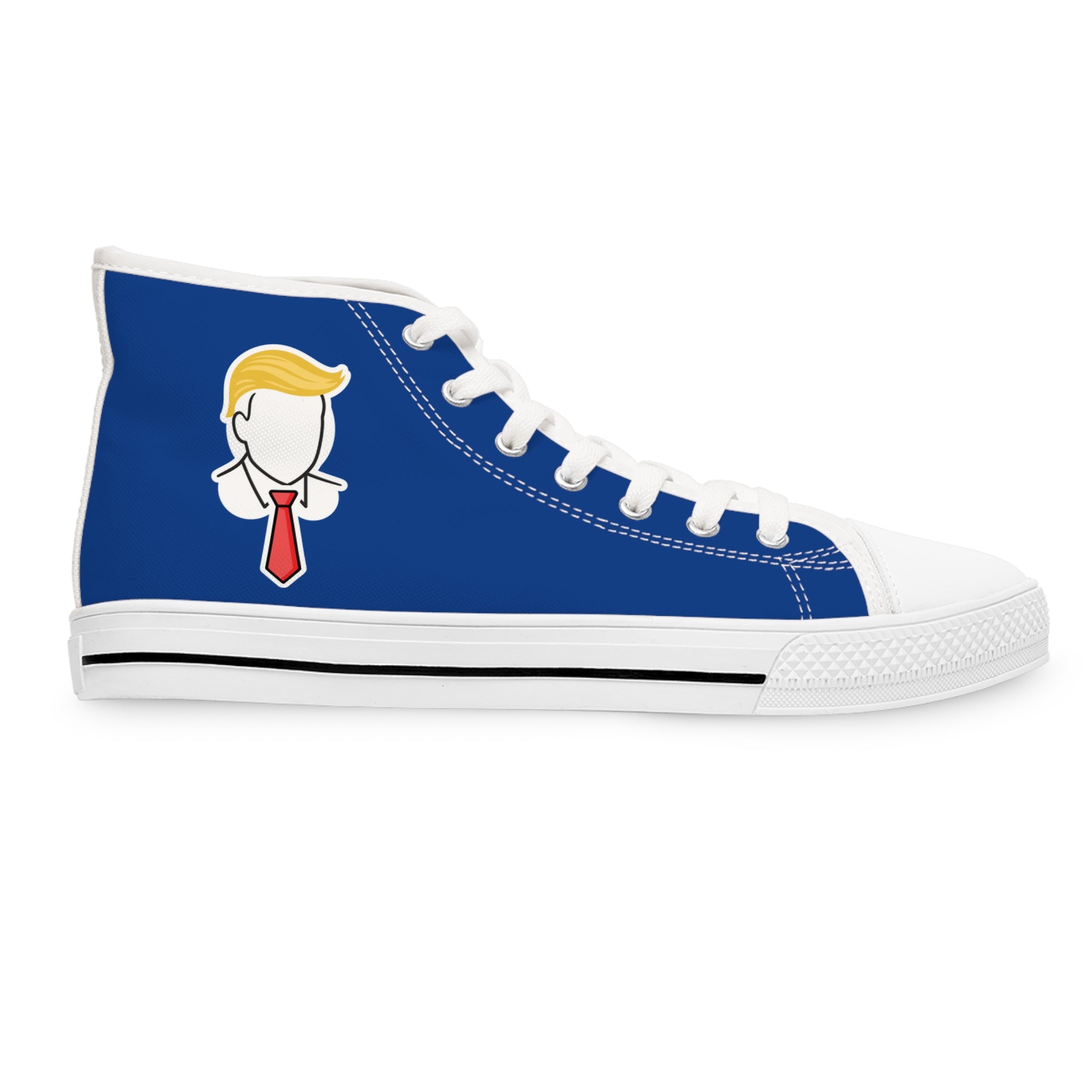 Executive Hairline Women’s High-Top Sneakers – Political Parody Statement Shoes