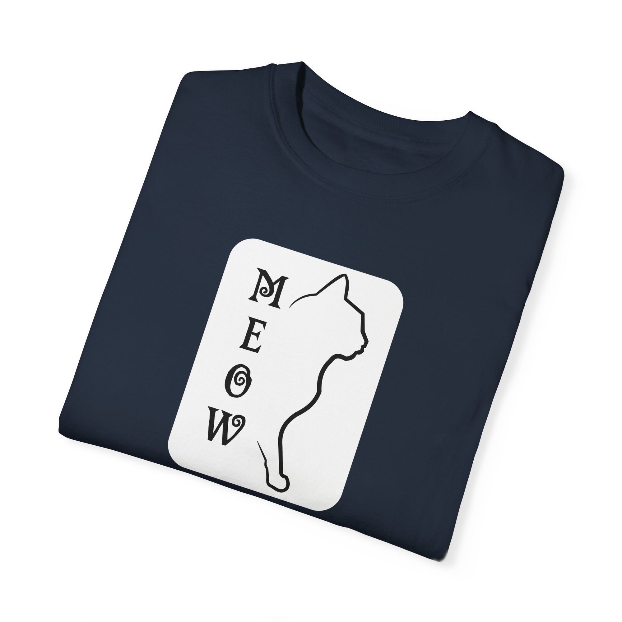 Boxy Meow Unisex Garment - Dyed T - shirt - T - Shirt - Epileptic Al’s Shop