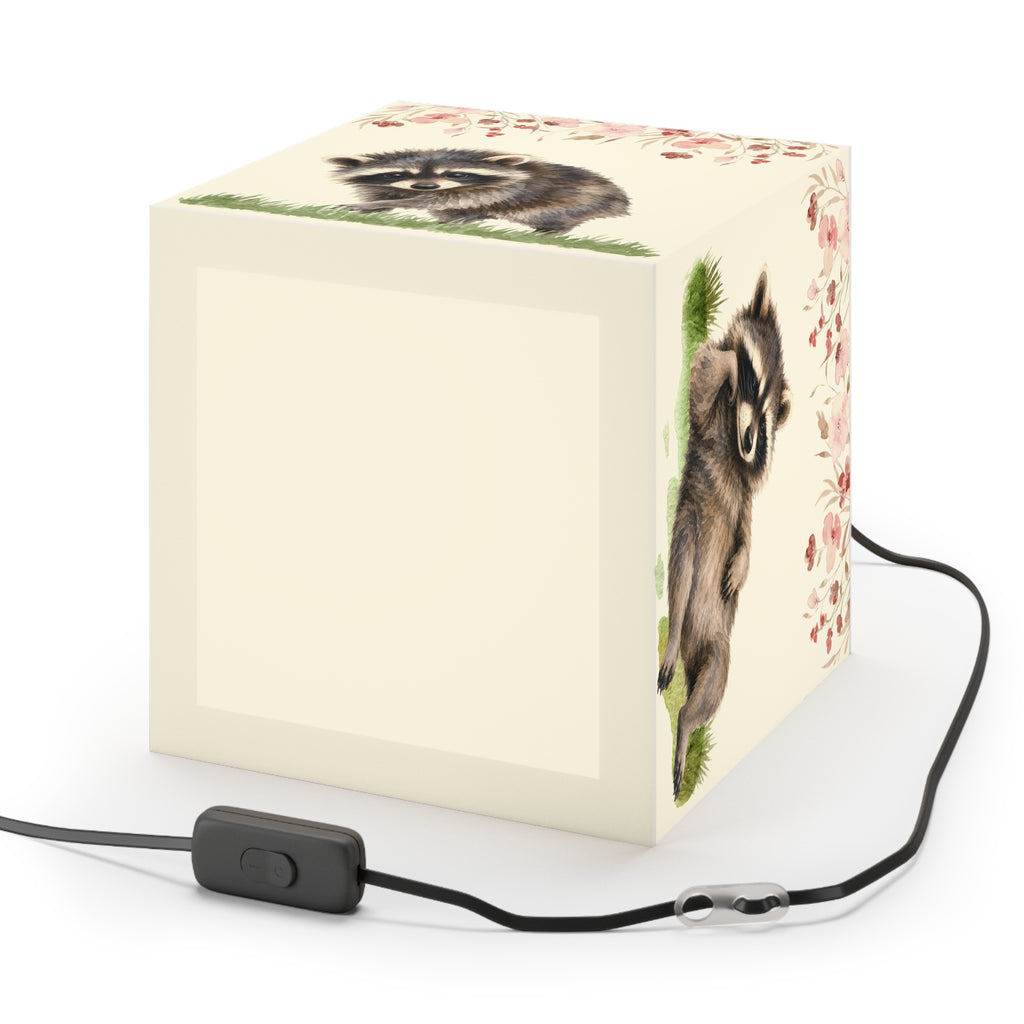 Jimothy Mood Collection Cube Lamp – Curious, Cozy, Unbothered & Happy Watercolor Raccoon Light