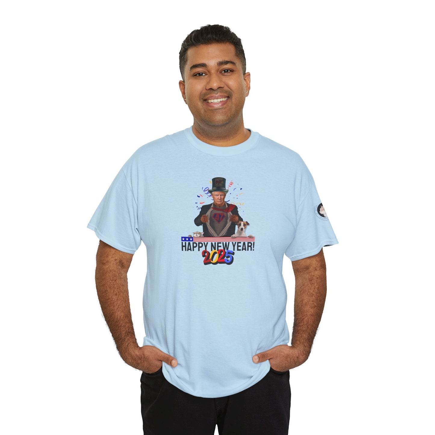 Trump Happy New Year 2025 Unisex Heavy Cotton Tee