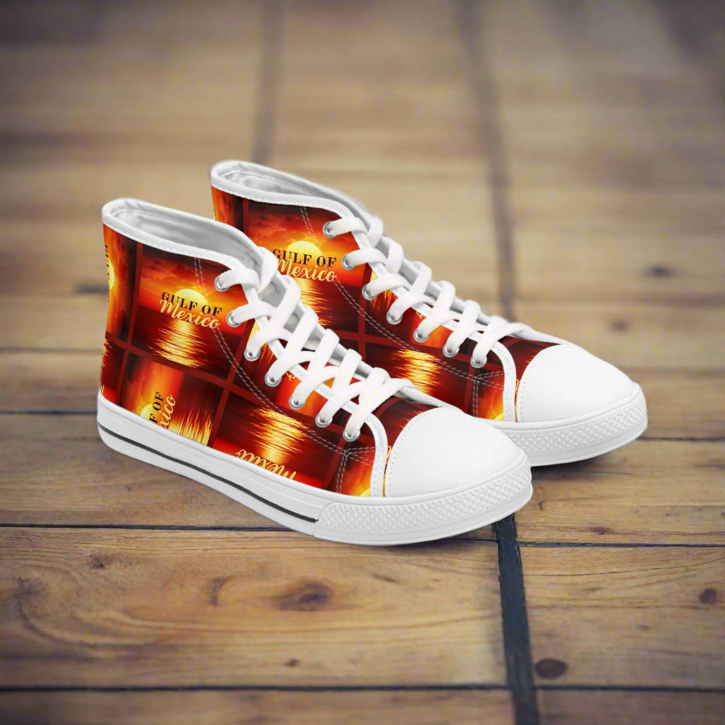 Gulf of Mexico Women's High Top Sneakers - Unique Stylish Footwear Printify