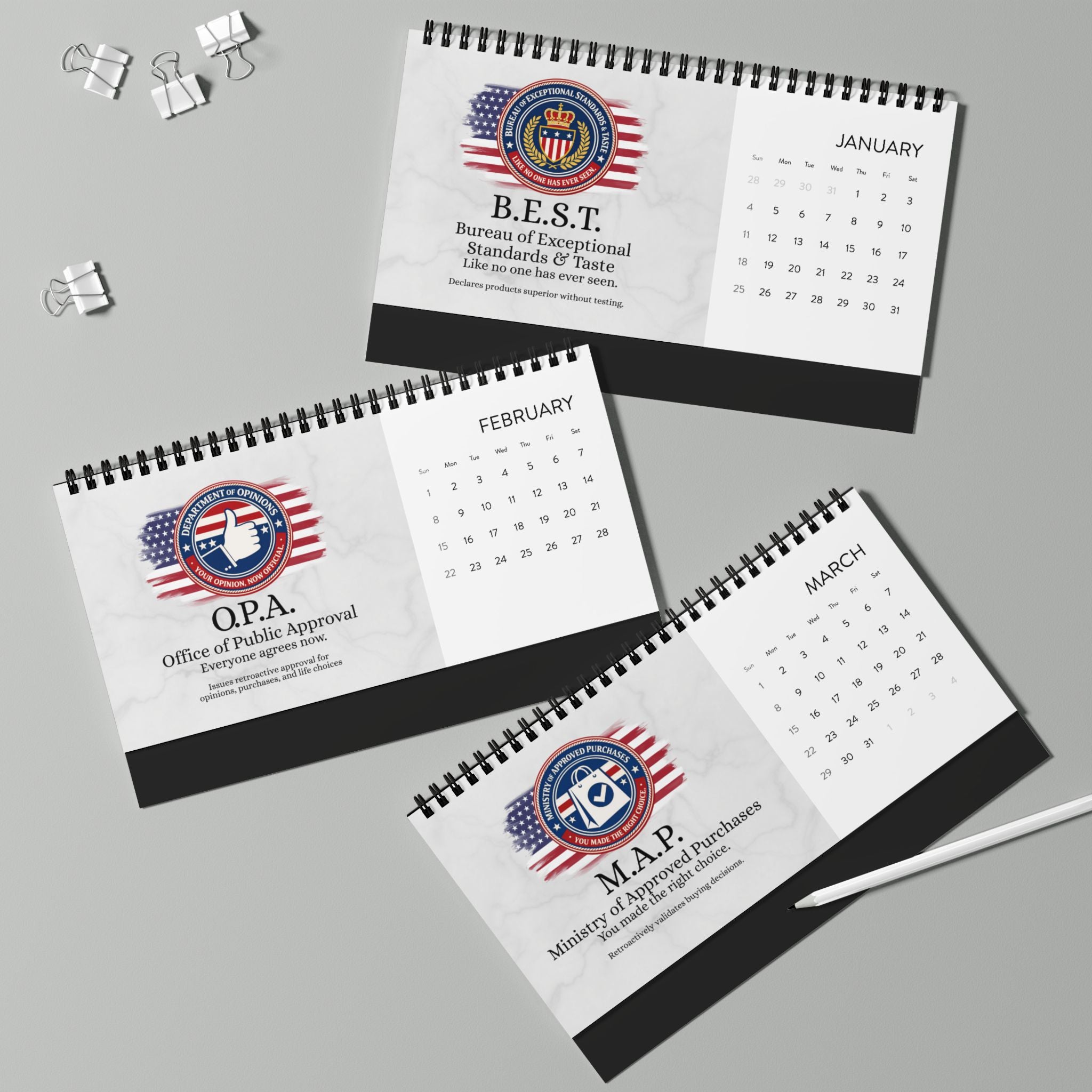 Officially Correct: Maximum Authority, Month After Month – 2026 Desk Calendar