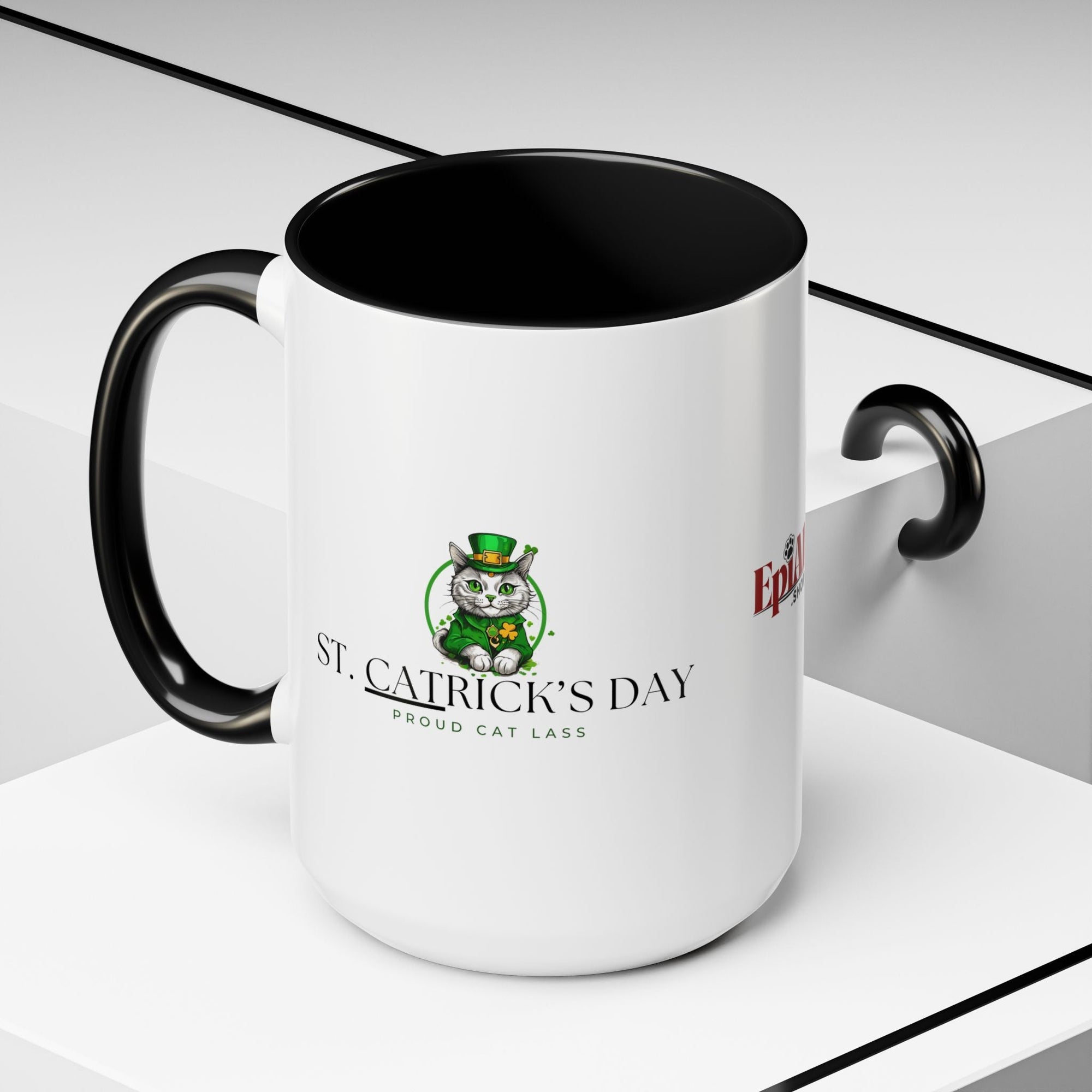 St. Patrick's Day Cat Coffee Mug - Proud Cat Lass Design Printify