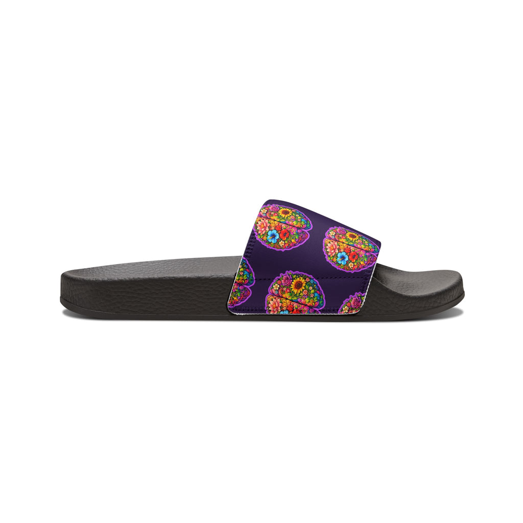 Floral Brain Women's Slide Sandals – Epilepsy Awareness Comfort Slides