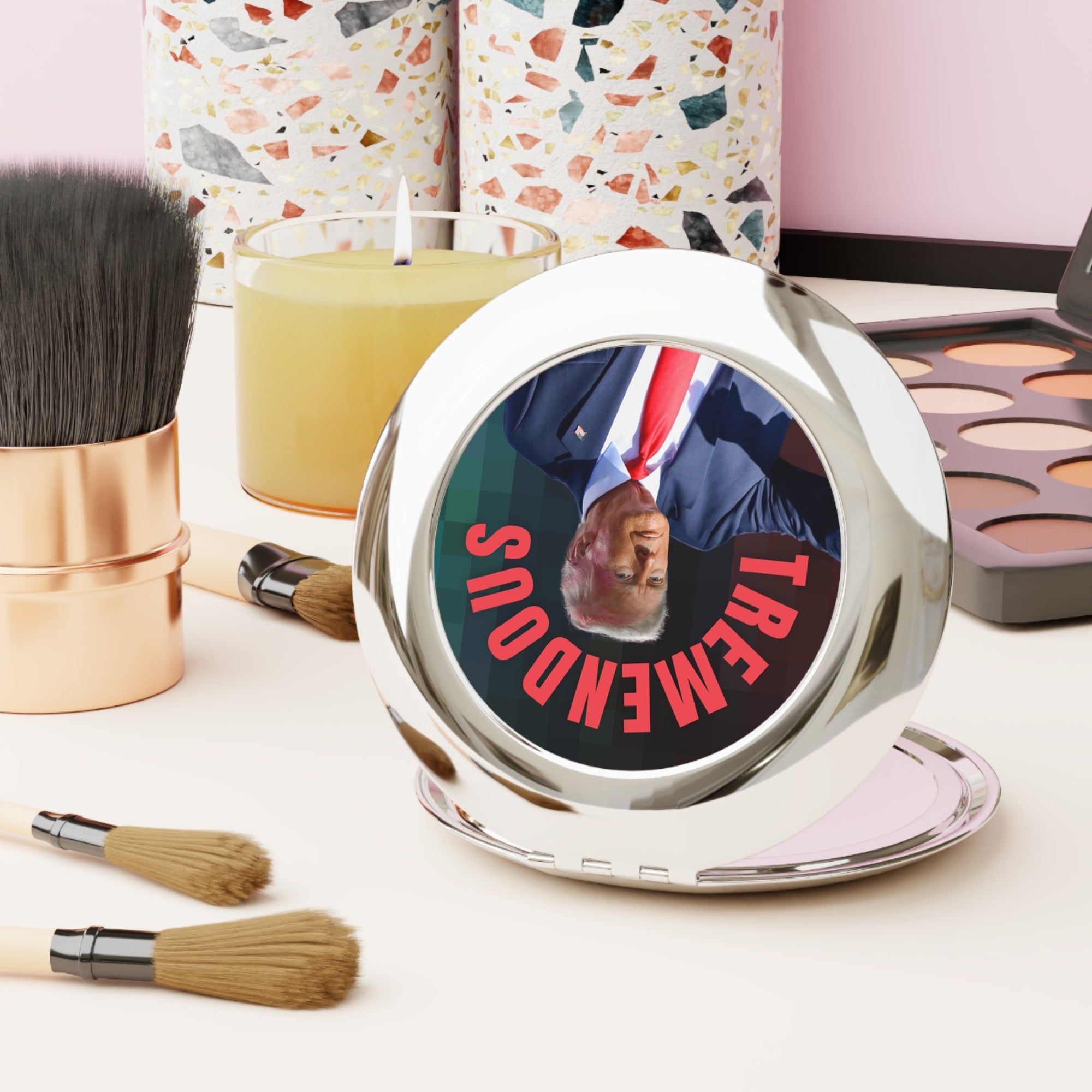 Tremendous Compact Travel Mirror - Perfect Gift for Trump Supporters Printify