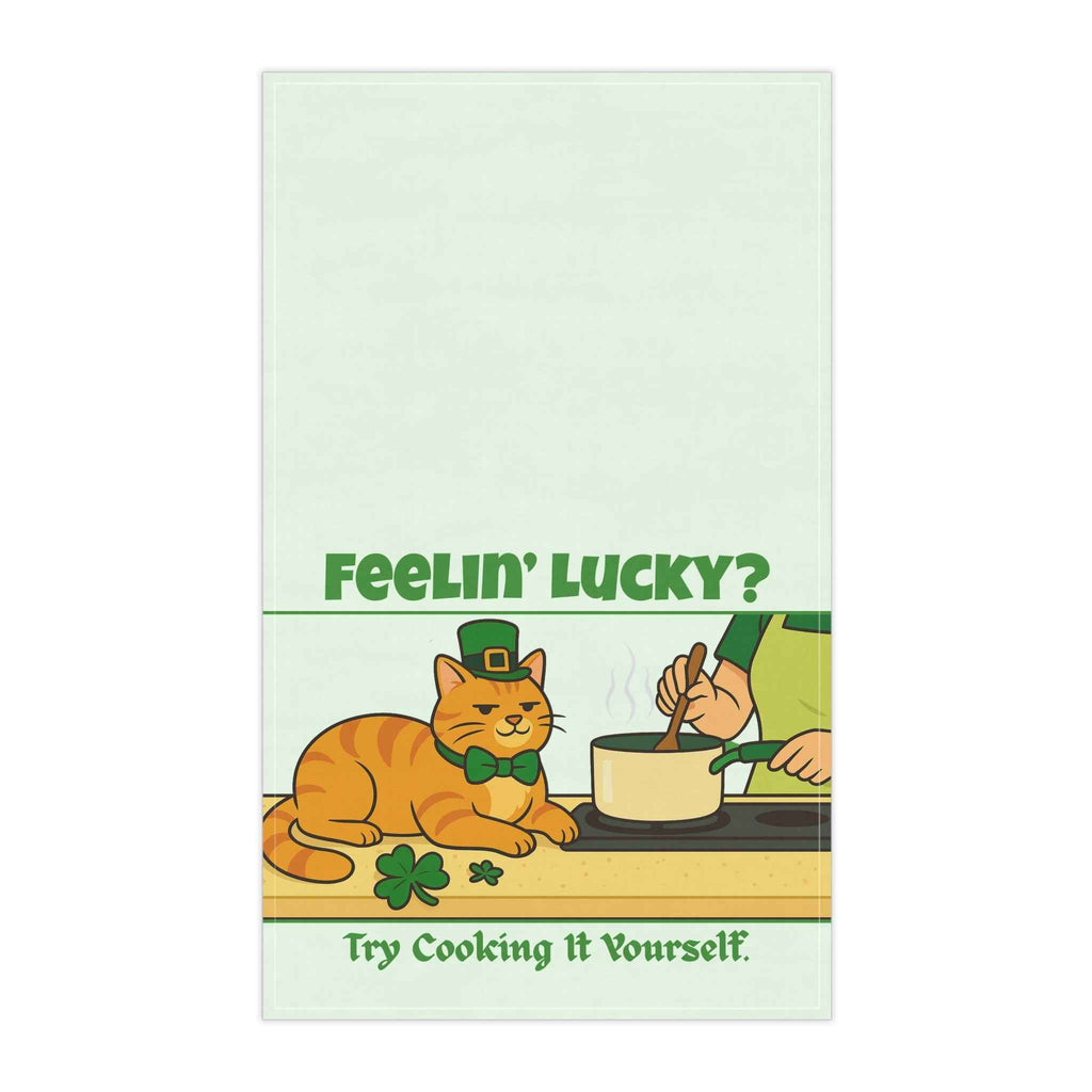 Feelin’ Lucky? – St. Patrick’s Day Cat Tea Towel