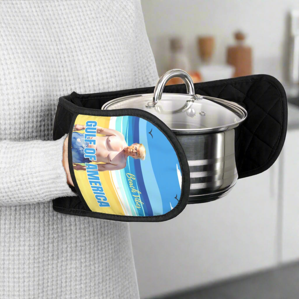 Funny Gulf of America BBQ Oven Mitts - Perfect for Grilling Lovers