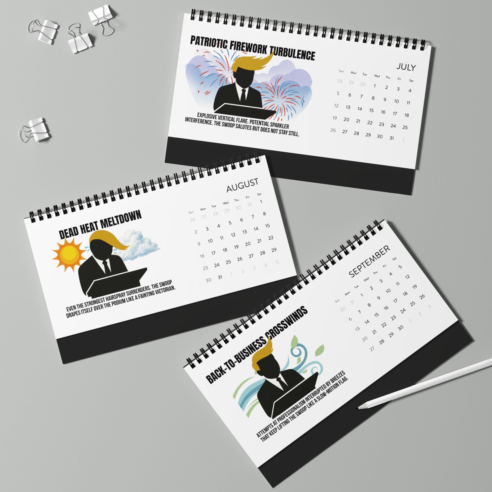 Executive Hair Forecast 2026 Desktop Calendar