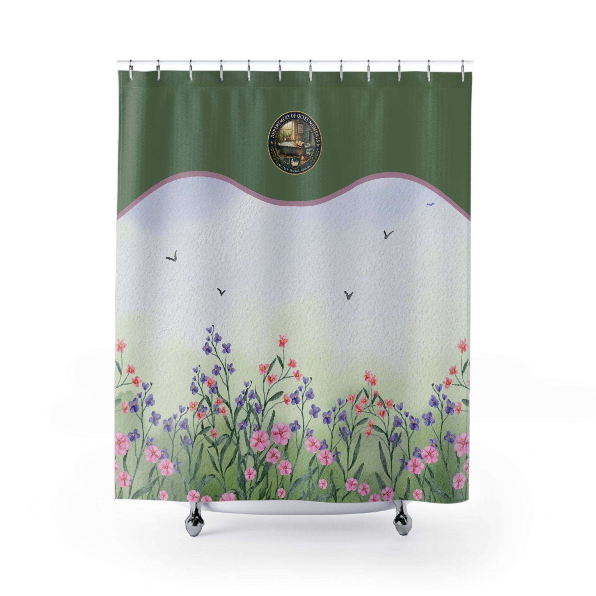 Department of Quiet Moments Botanical Shower Curtain