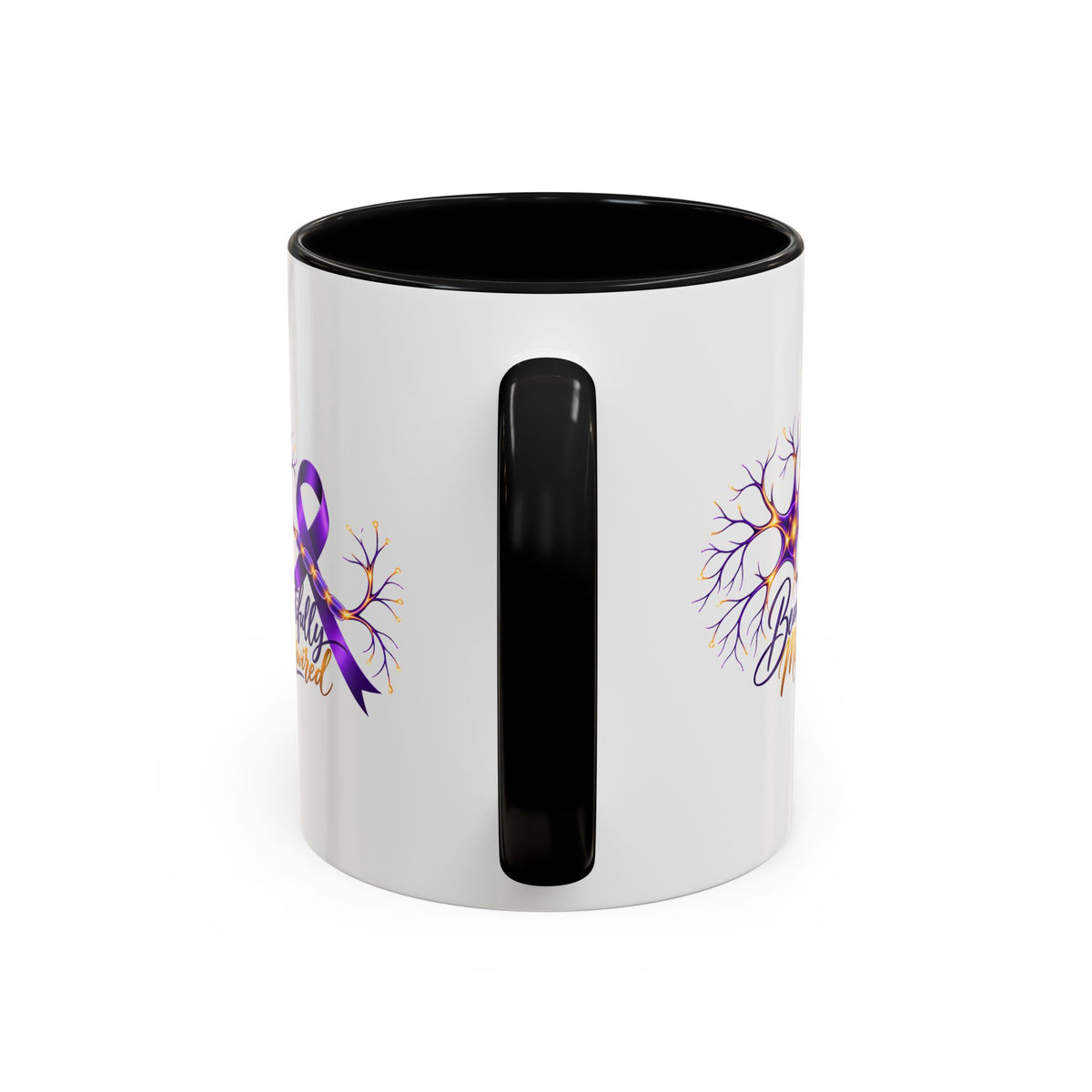 Beautifully Miswired Epilepsy Awareness Ceramic Mug | Purple Ribbon & Neuron Design (11/15oz)