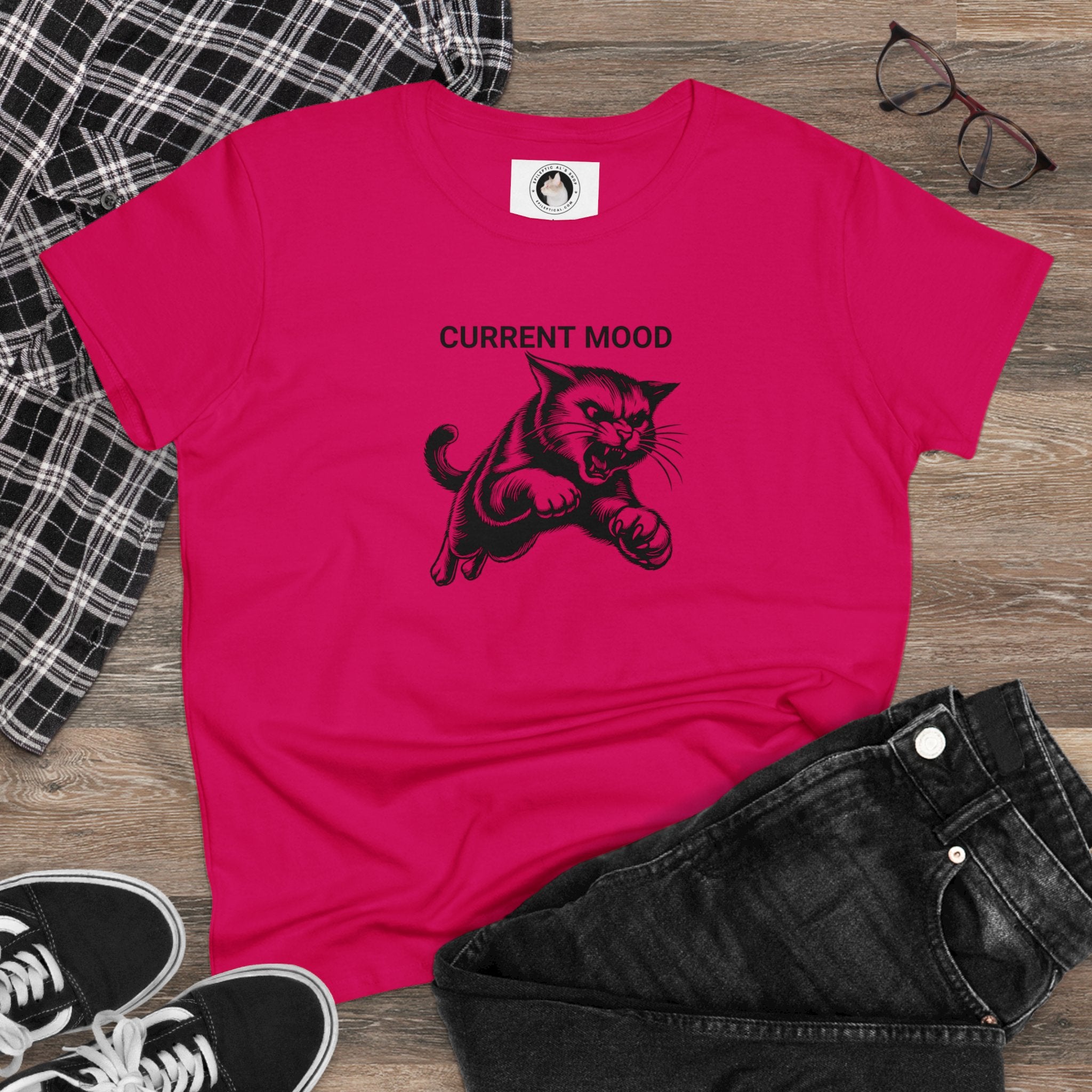 Photo depicting the ​Current Mood: Fightin' Women's Midweight Cotton Tee from EpiAl's Shop.