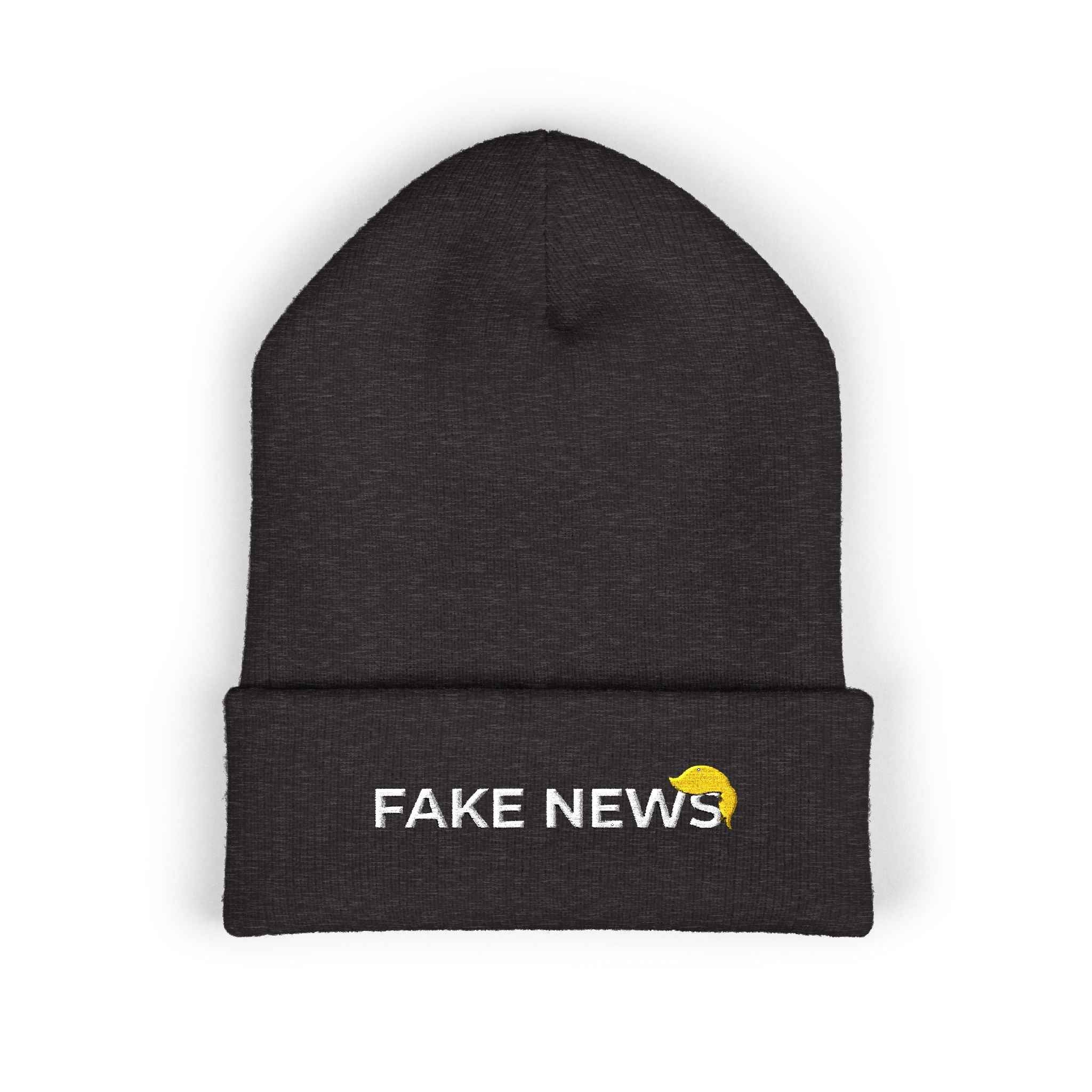 Fake News Embroidered Knit Beanie