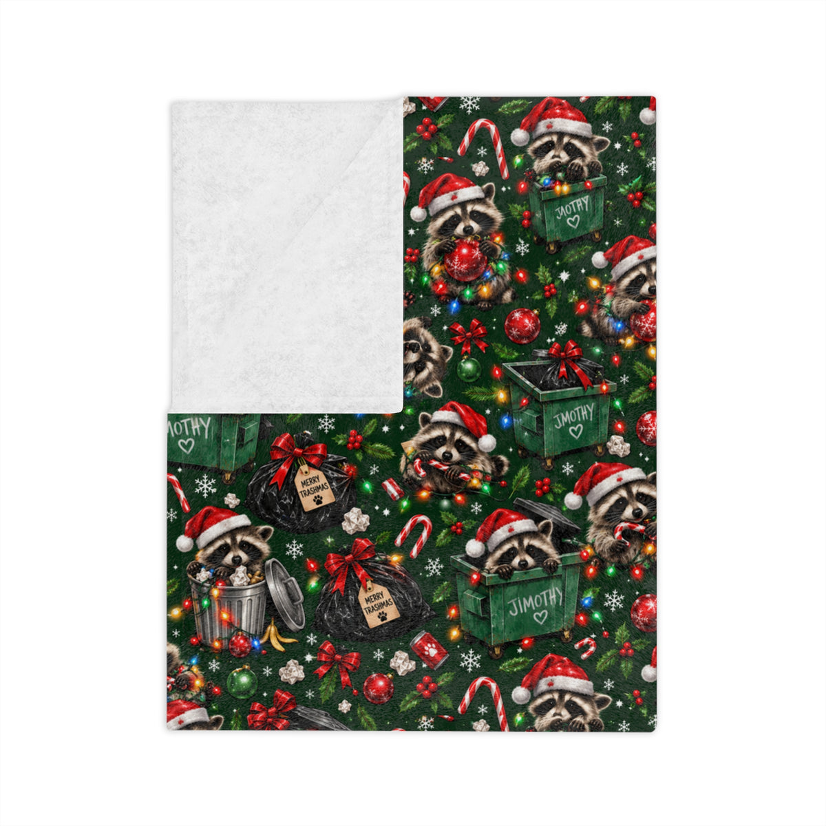 Jimothy’s Merry Trashmas Velveteen Plush Blanket