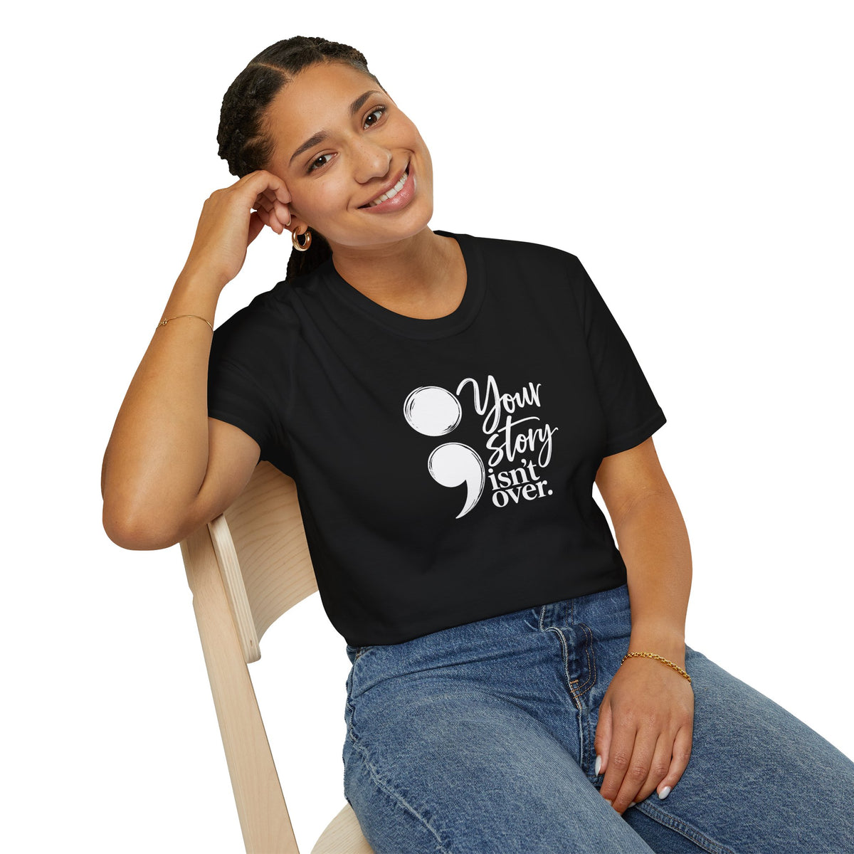 Your Story Isn’t Over Semicolon T-Shirt | Suicide Awareness & Mental Health Tee