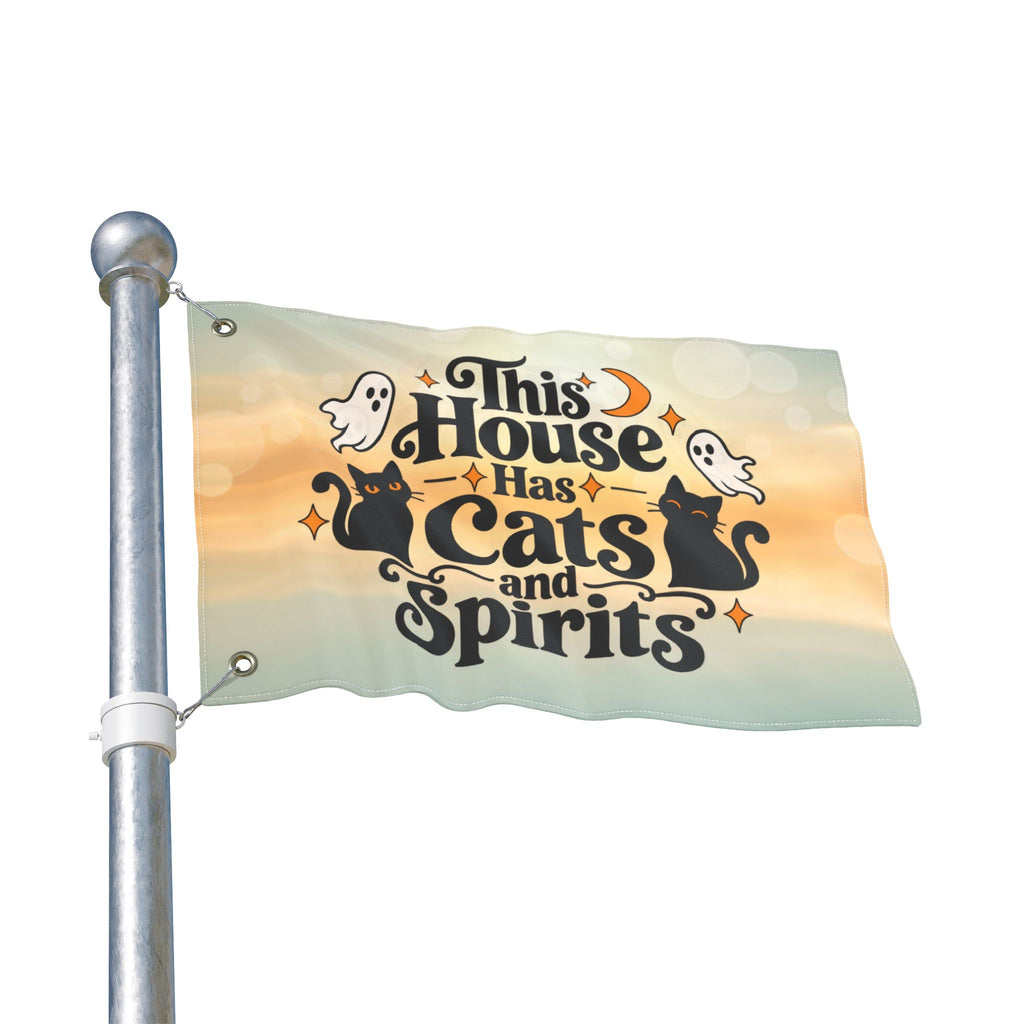 This House Has Cats and Spirits Double-Sided Flag