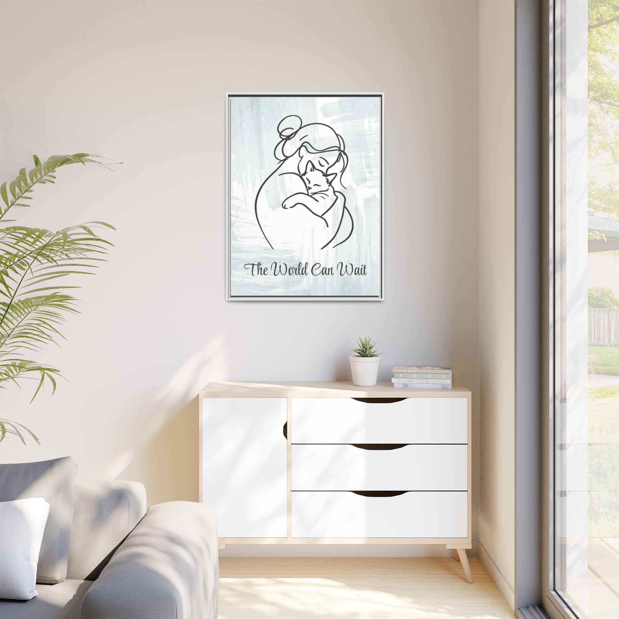 The World Can Wait Cat Canvas Print