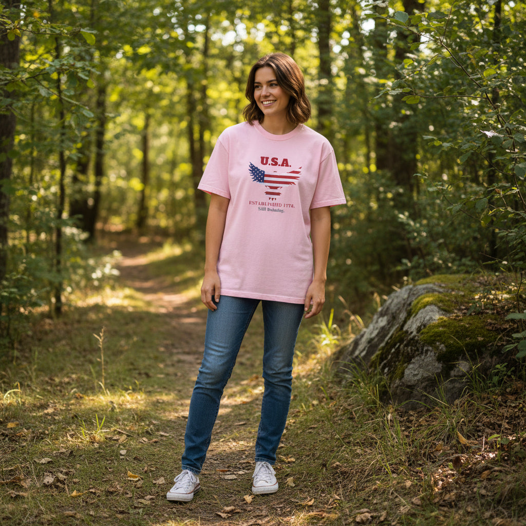 U.S.A. Still Debating Tee – Patriotic Humor Heavyweight Shirt