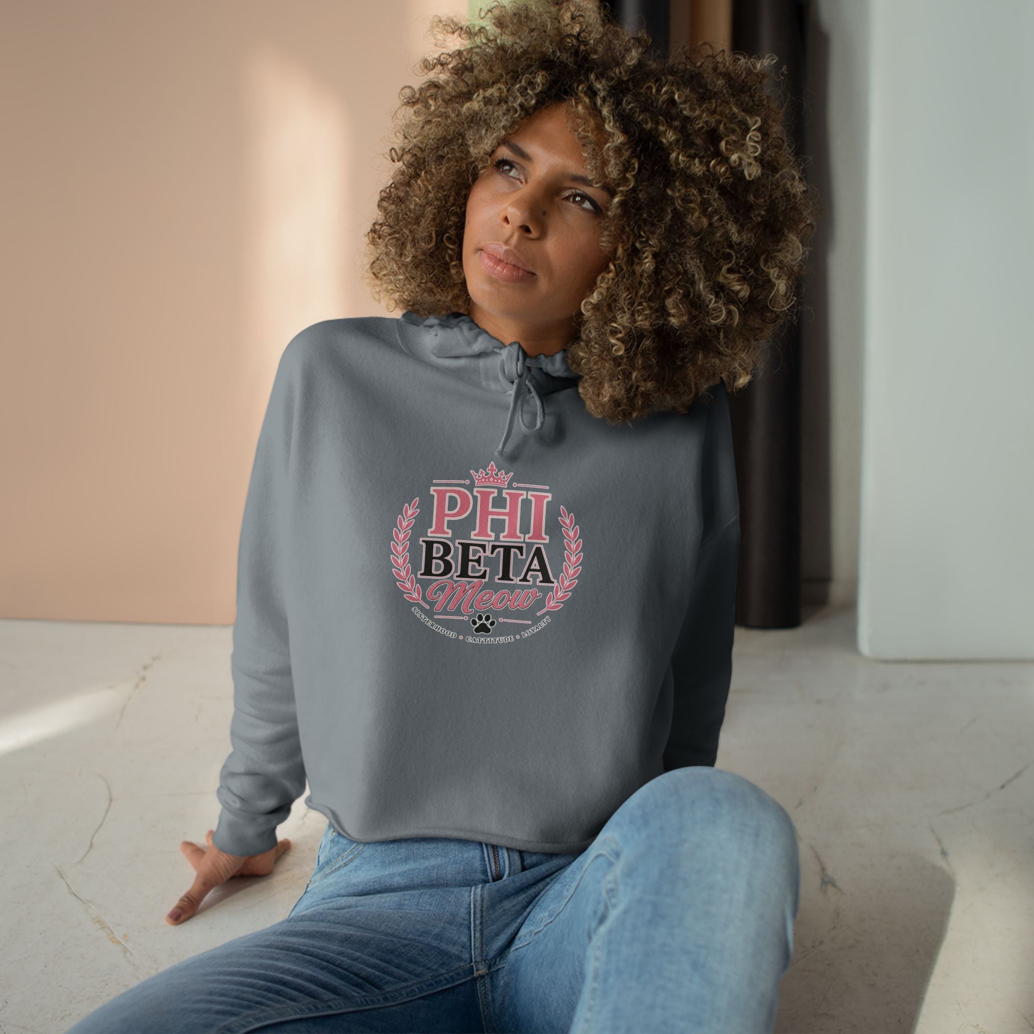 Phi Beta Meow Women’s Cropped Hoodie