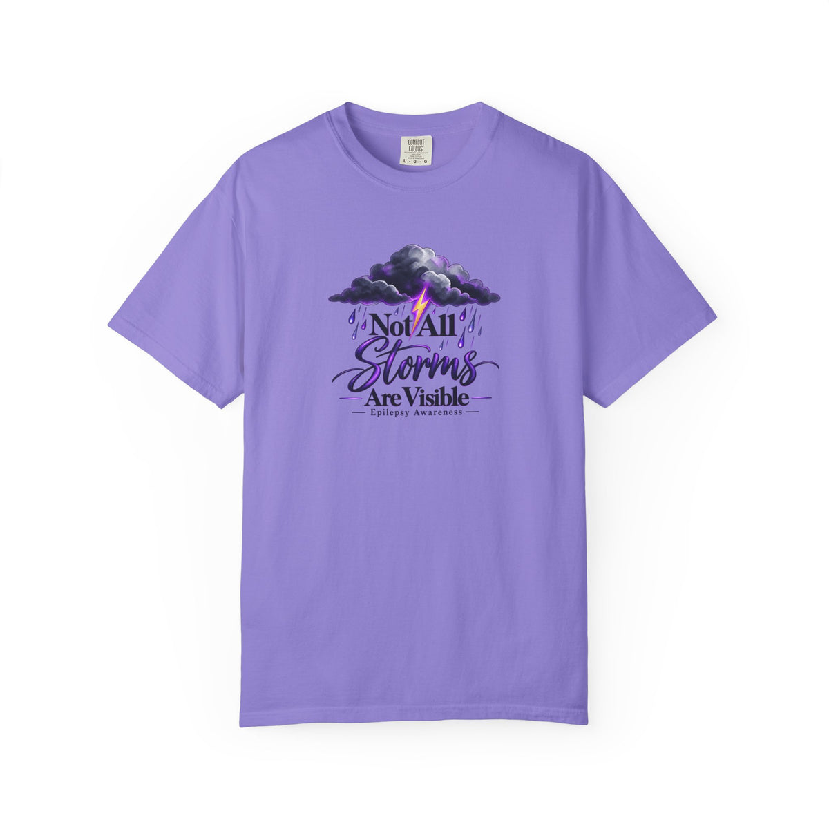 Not All Storms Are Visible Epilepsy Awareness T-Shirt | Purple Epilepsy Shirt | Comfort Colors Tee