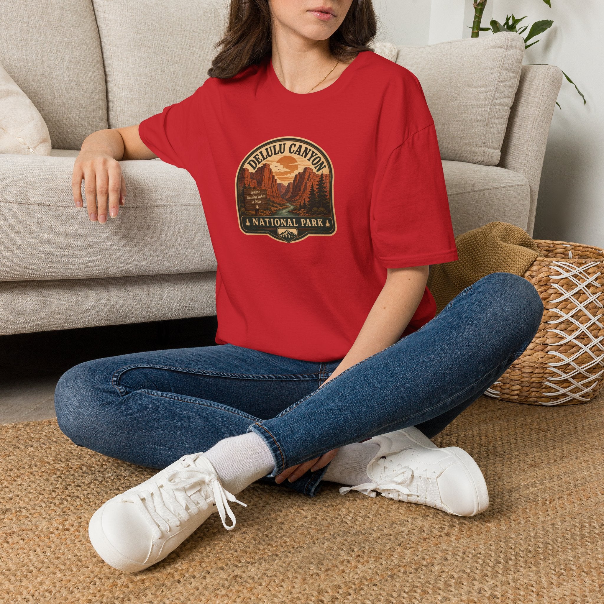 Delulu Canyon National Park Unisex T-Shirt | Funny Retro National Park Parody Tee