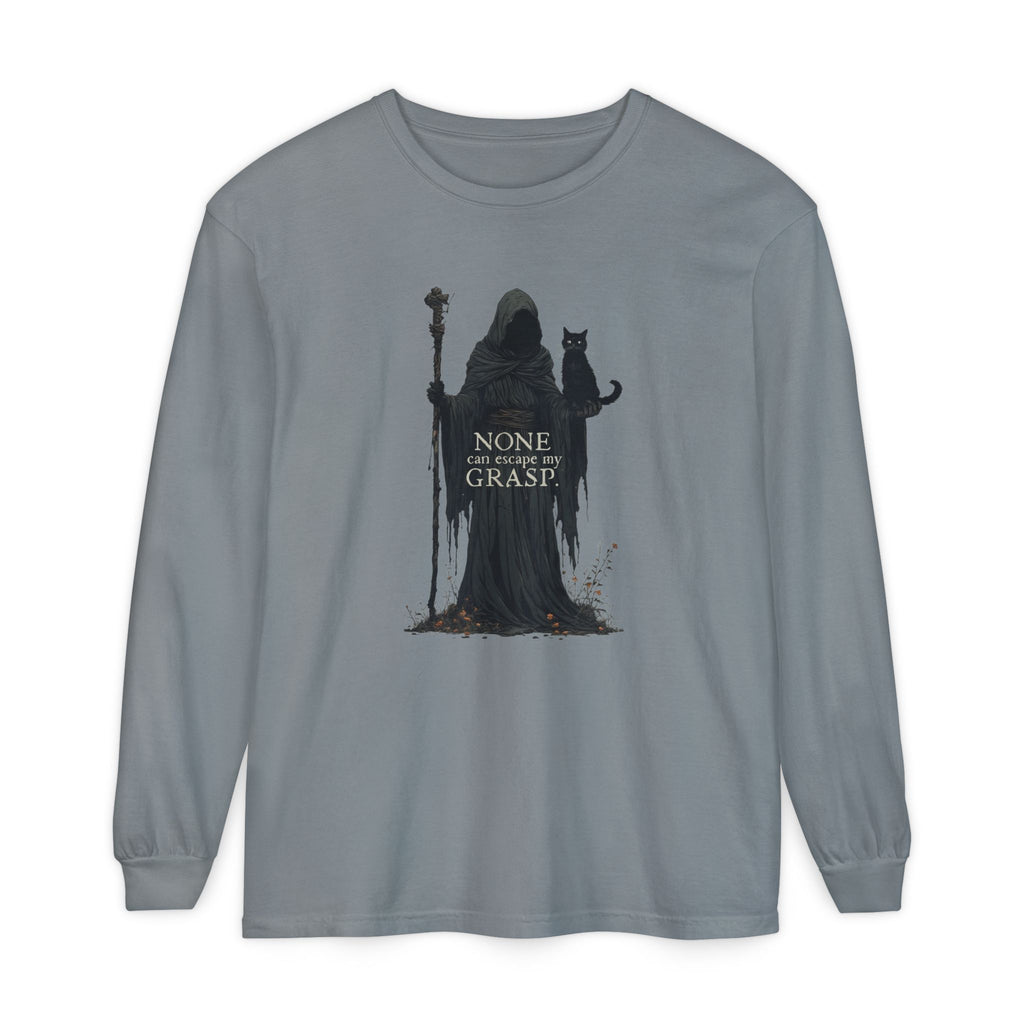 Grim Reaper with Cat Long Sleeve T-Shirt