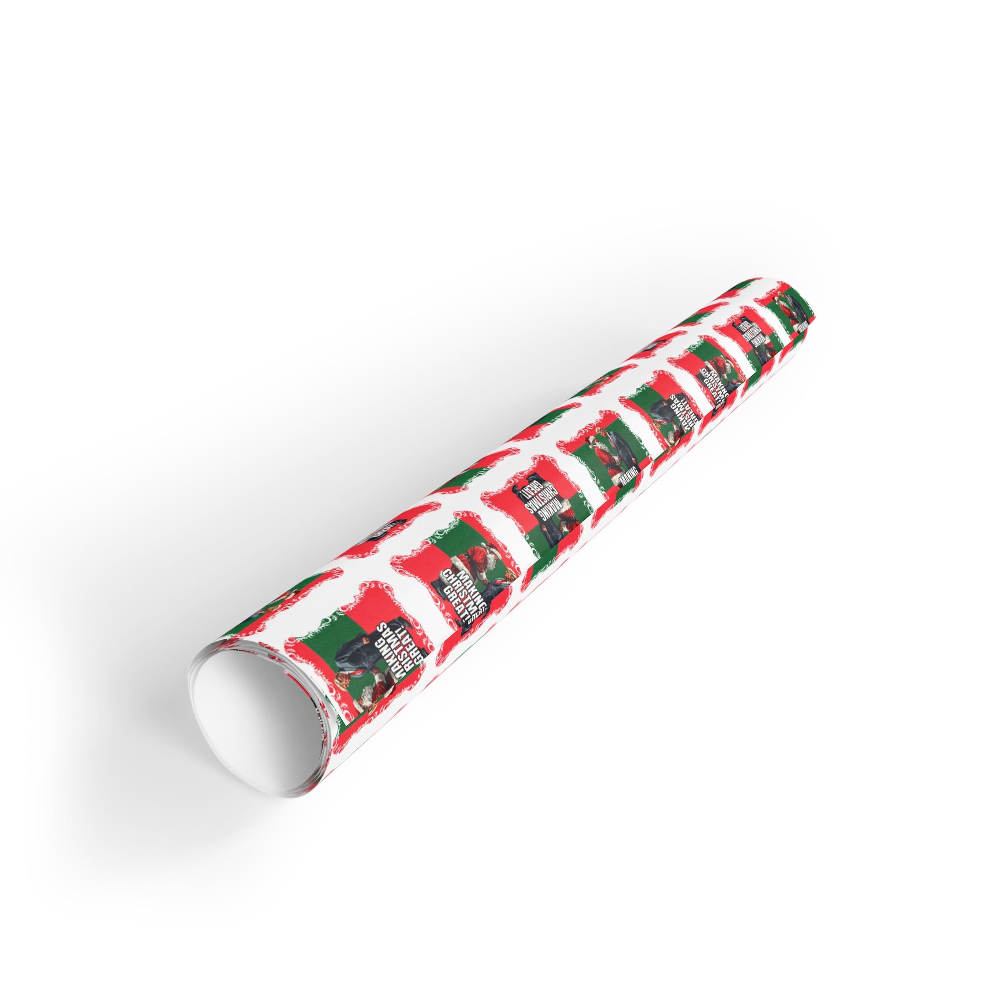 Festive Santa Trump Holiday Gift Wrapping Paper Roll