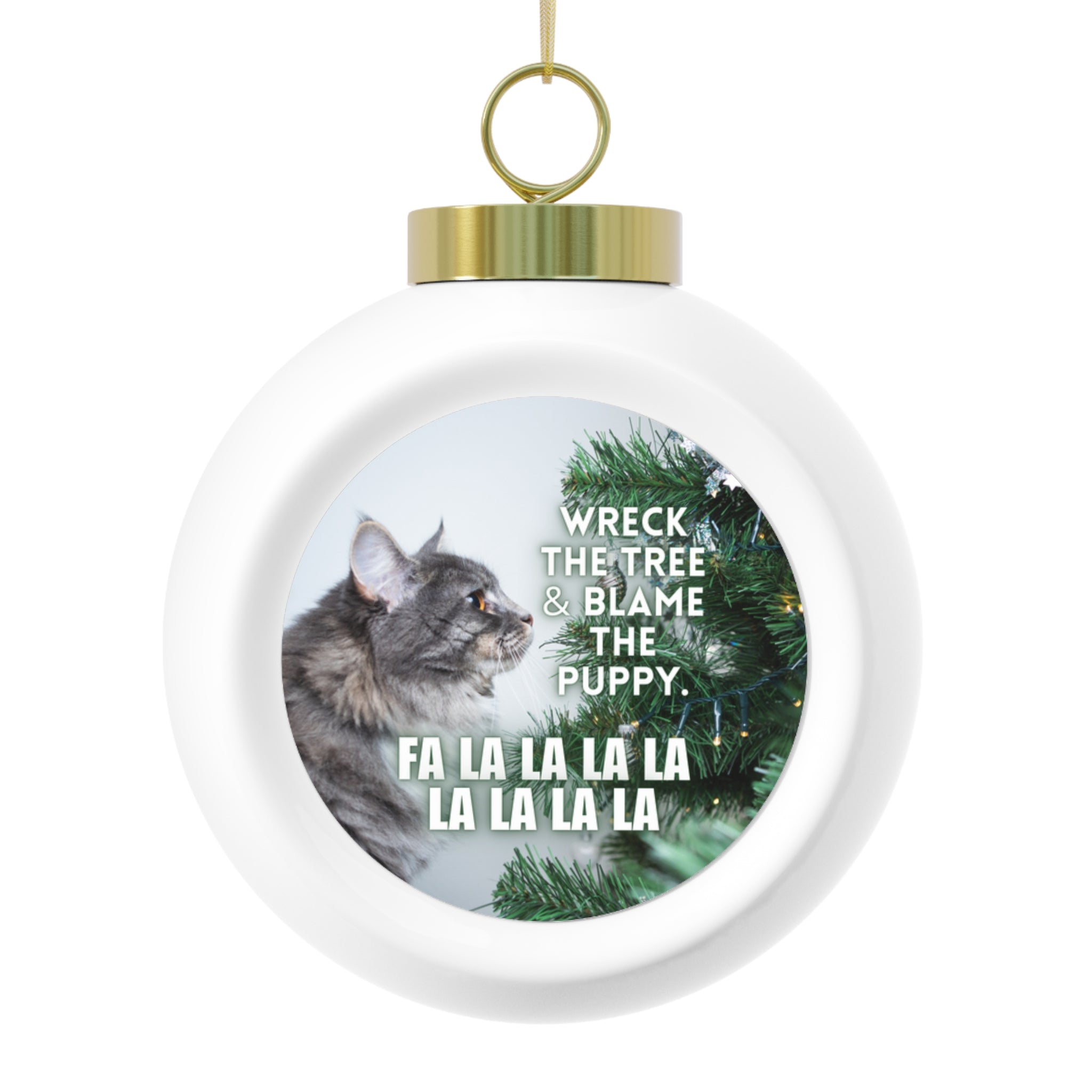 Photo depicting the ​Wreck the Tree Ball Ornament from EpiAl's Shop.