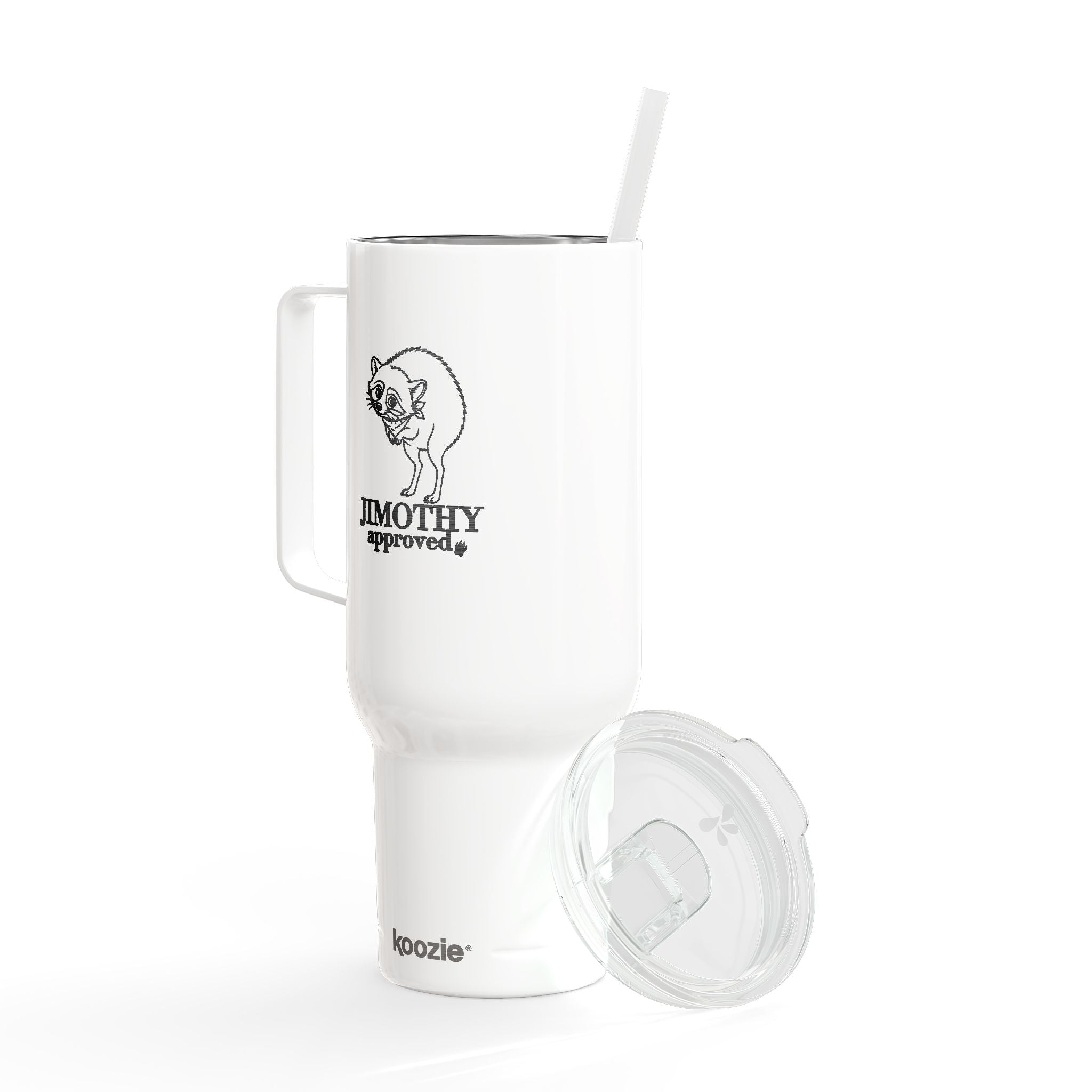 Jimothy Approved 40 oz Engraved Insulated Tumbler with Handle and Straw