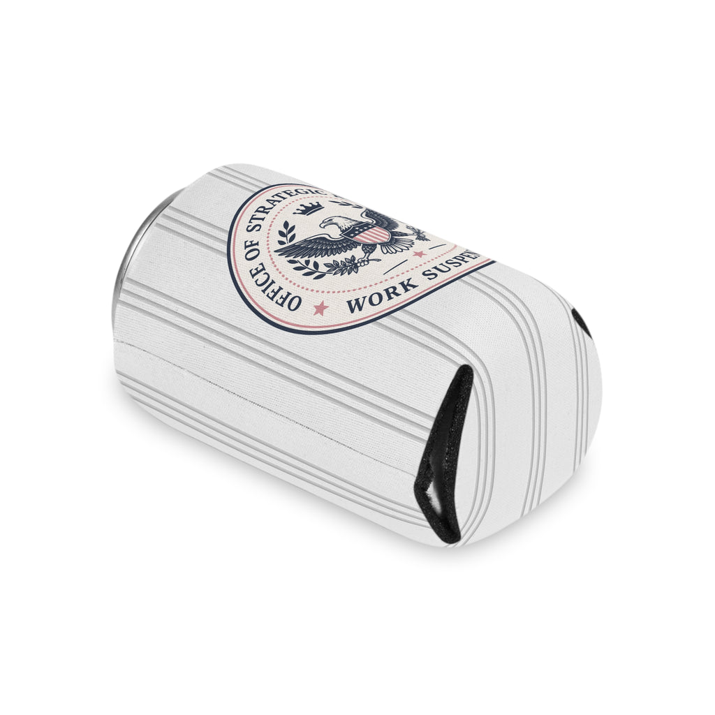 Office of Strategic Relaxation Can Cooler | Work Suspended Funny Koozie
