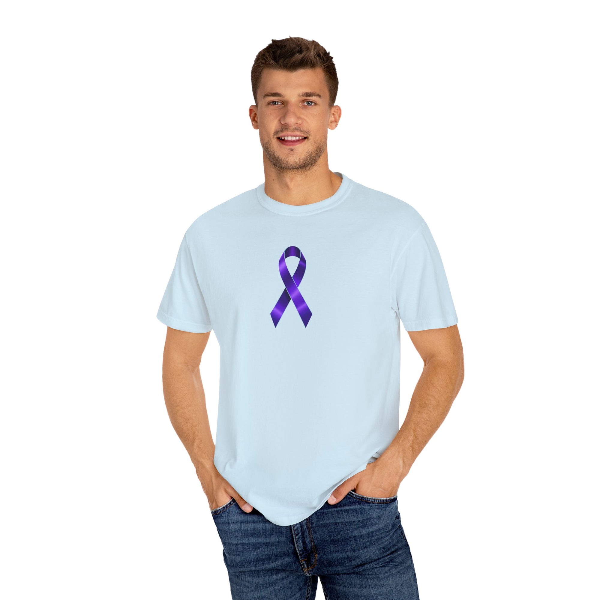 Solitary Purple Ribbon Awareness T-Shirt