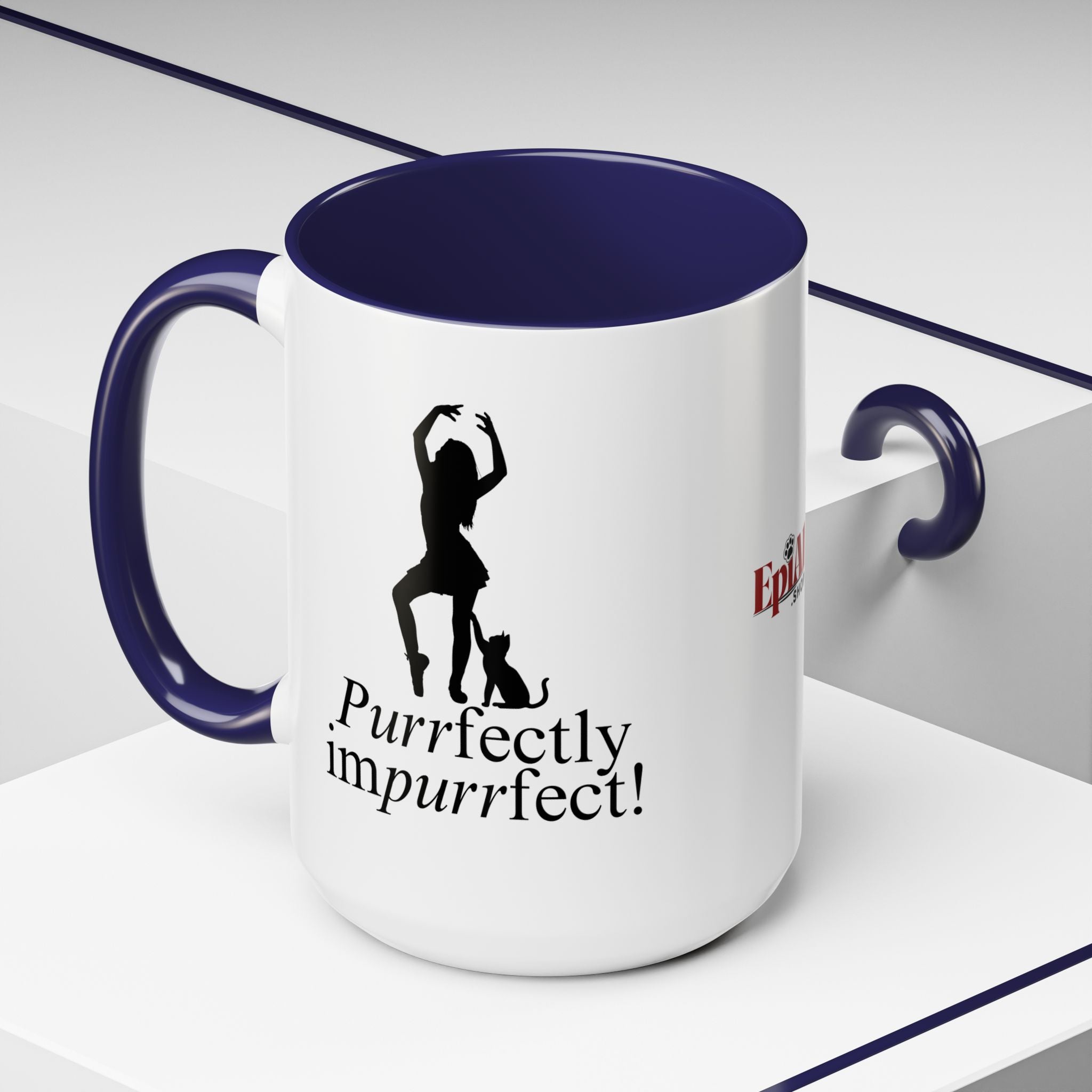 Photo depicting the ​Purrfectly Impurrfect Accent Coffee Mug (11, 15oz) from EpiAl's Shop.