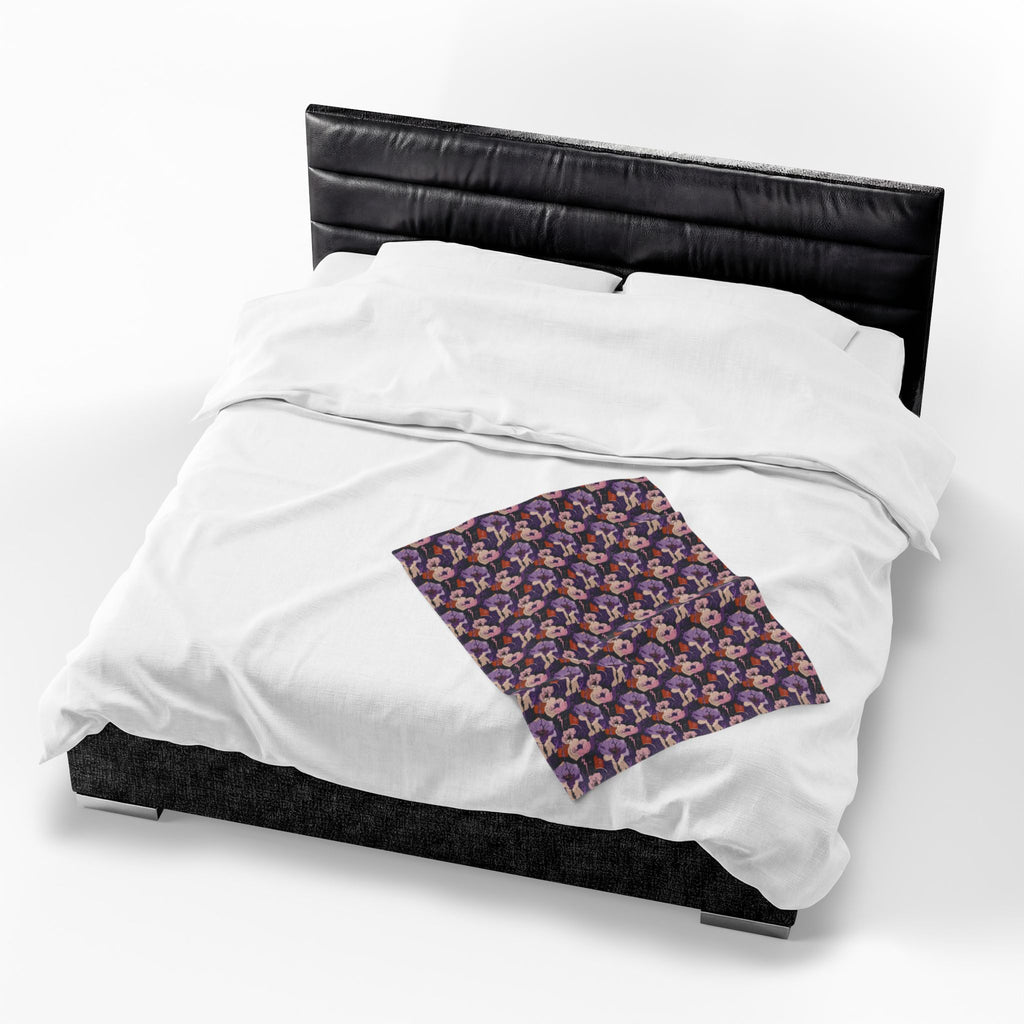 Epilepsy Awareness Floral Plush Blanket | Purple Ribbon Throw Blanket