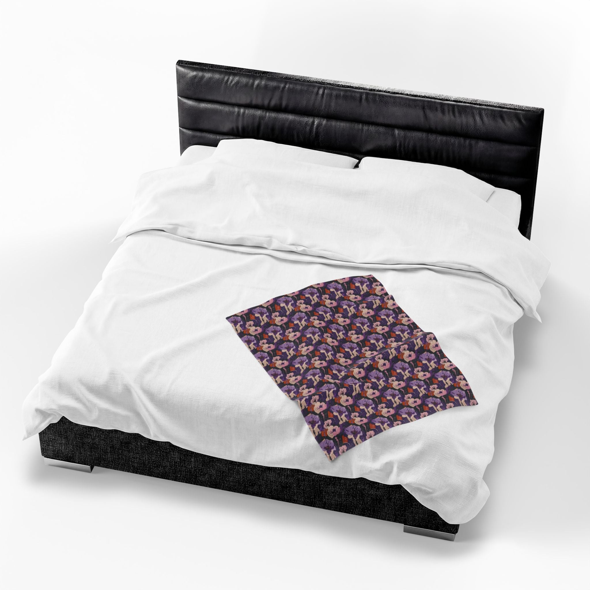 Epilepsy Awareness Floral Plush Blanket | Purple Ribbon Throw Blanket