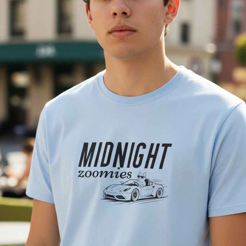 Midnight Zoomies Cat Unisex T-Shirt – Funny Cat Lover Tee