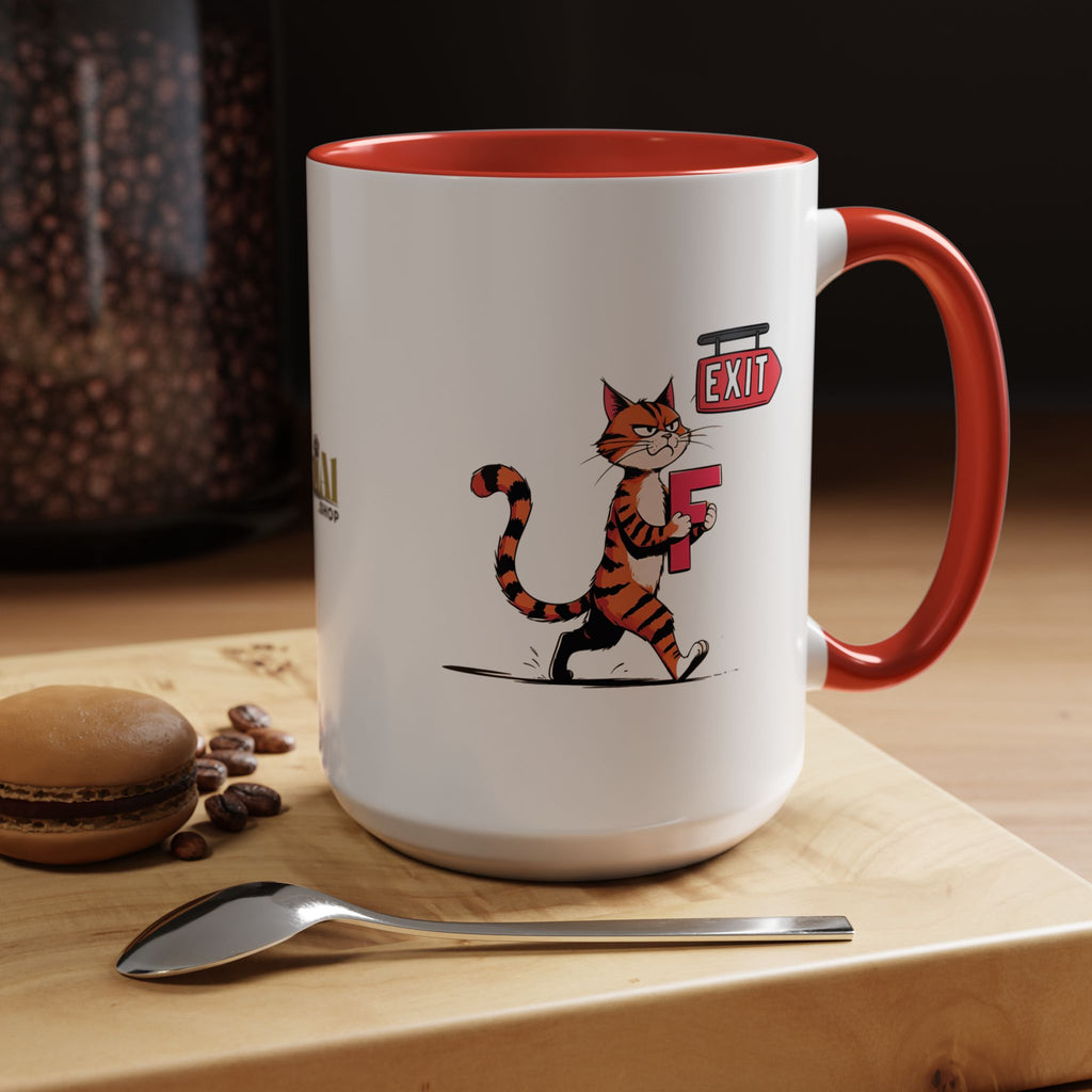 Getting the F Outta Here Cat Coffee Mug