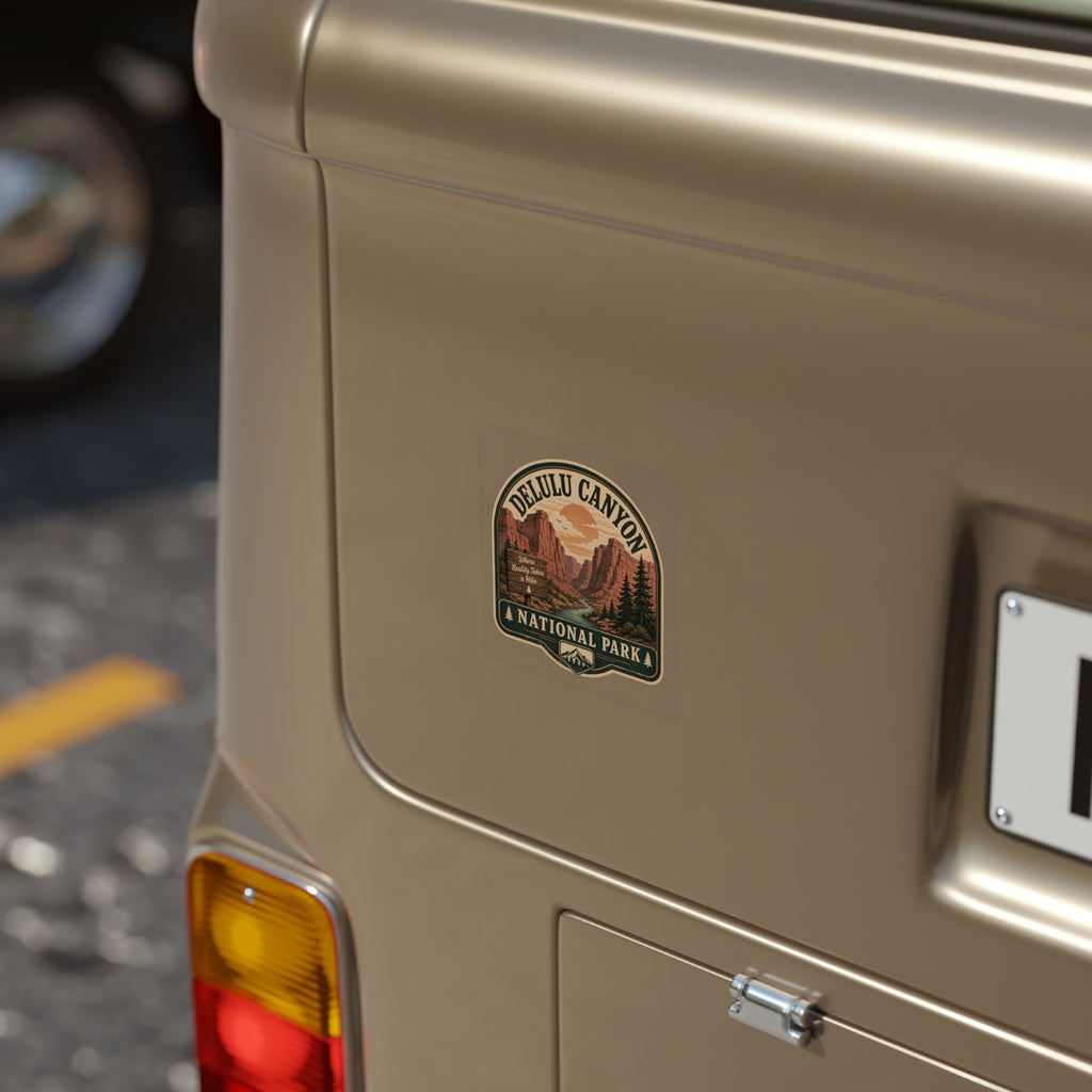 Delulu Canyon National Park Outdoor Sticker | Transparent Weatherproof Vinyl Decal