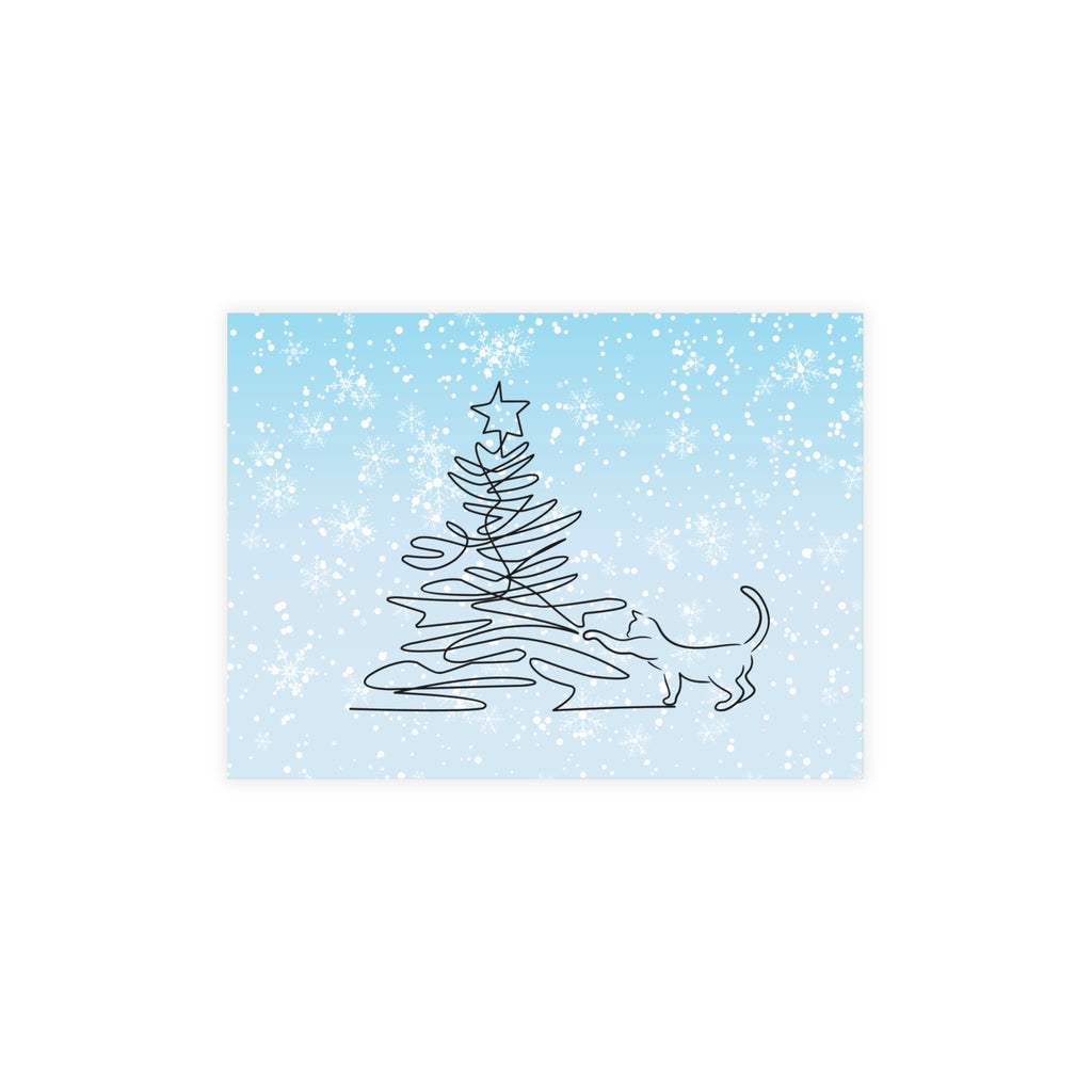 Kitty & Christmas Tree Postcard Bundles (envelopes included)