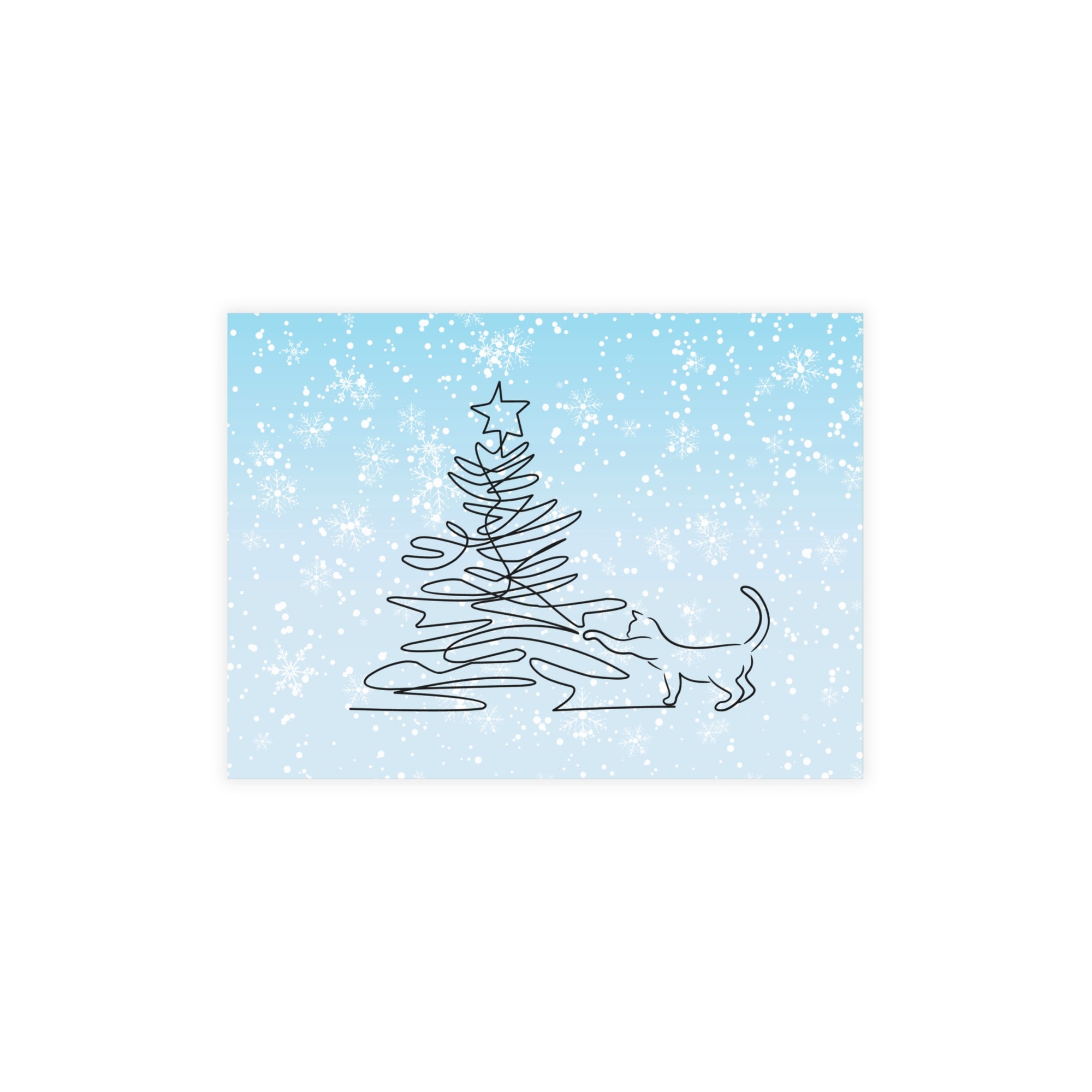 Kitty & Christmas Tree Postcard Bundles (envelopes included)