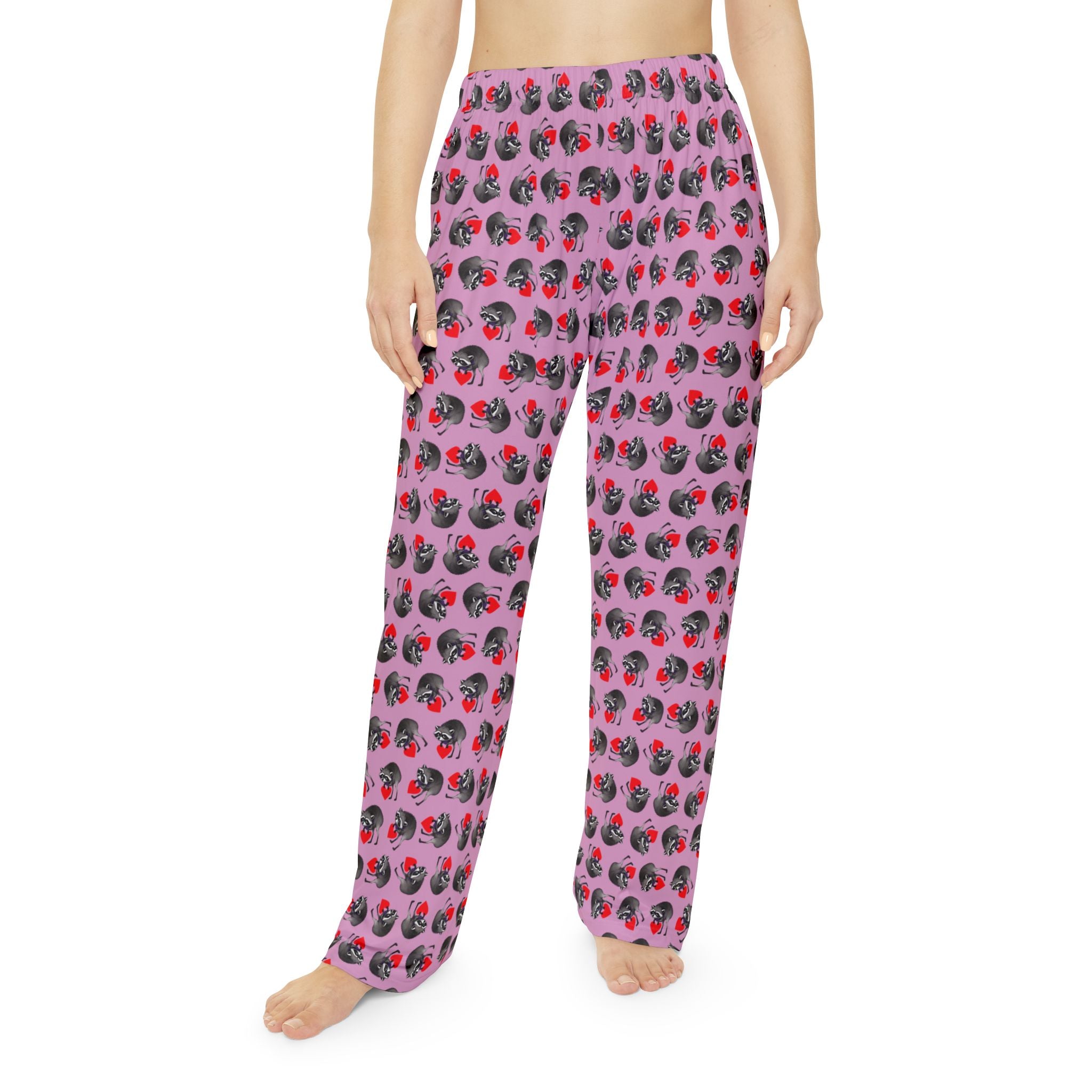 Jimothy Raccoon Pajama Pants: Pink Women’s Lounge Bottoms