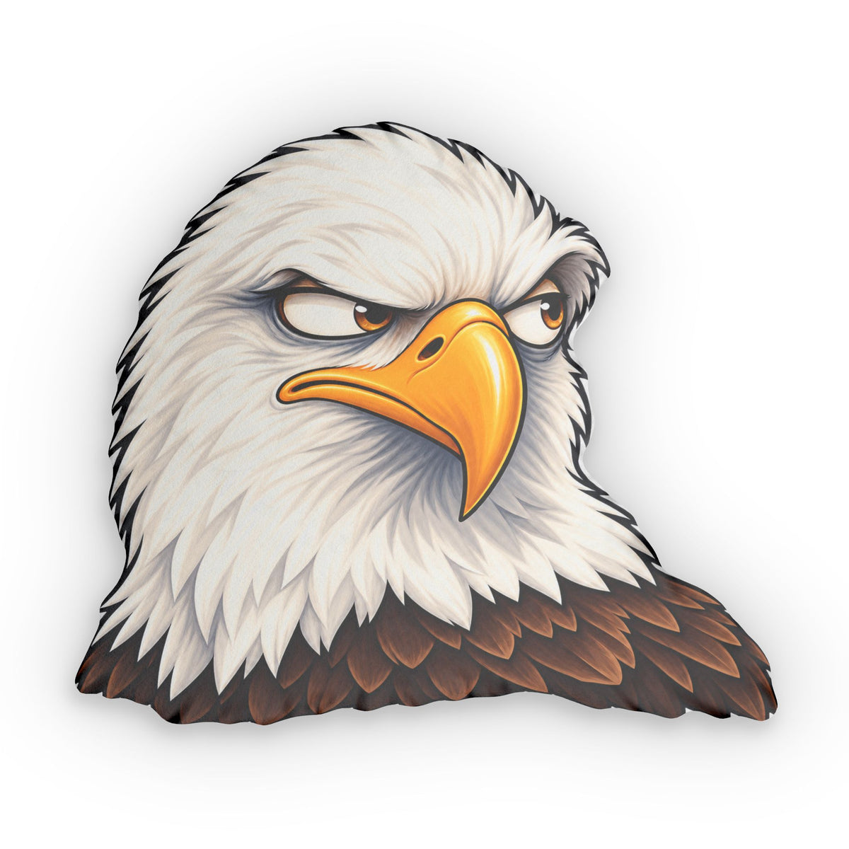 Side-Eye Bald Eagle Shaped Pillow | Funny Grumpy Eagle Décor