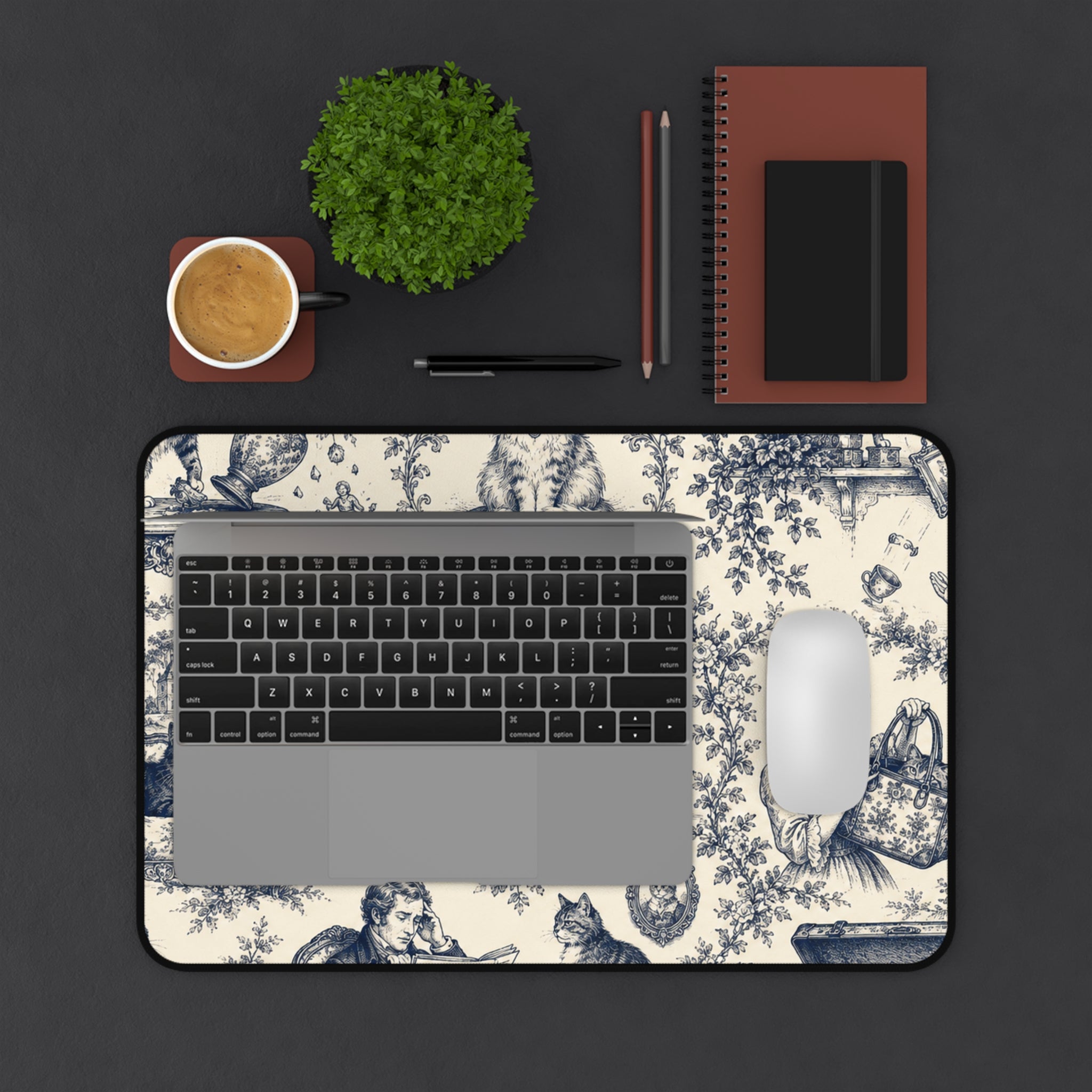 Not Yours Cat Toile Desk Mat