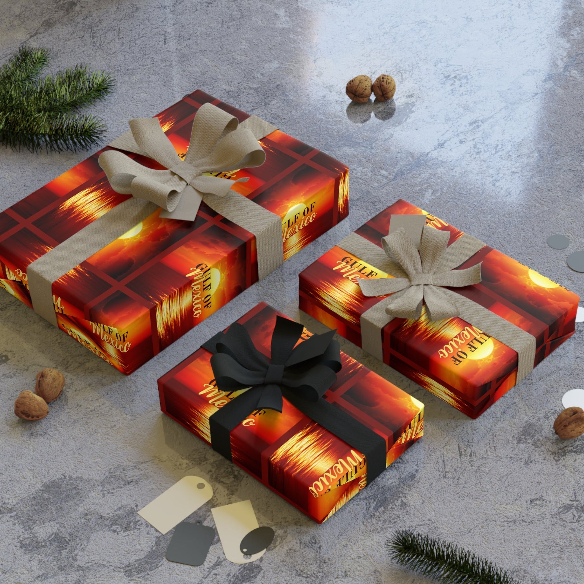 Gulf of Mexico Gift Wrapping Paper Roll - Perfect for Celebrations & Holidays Printify